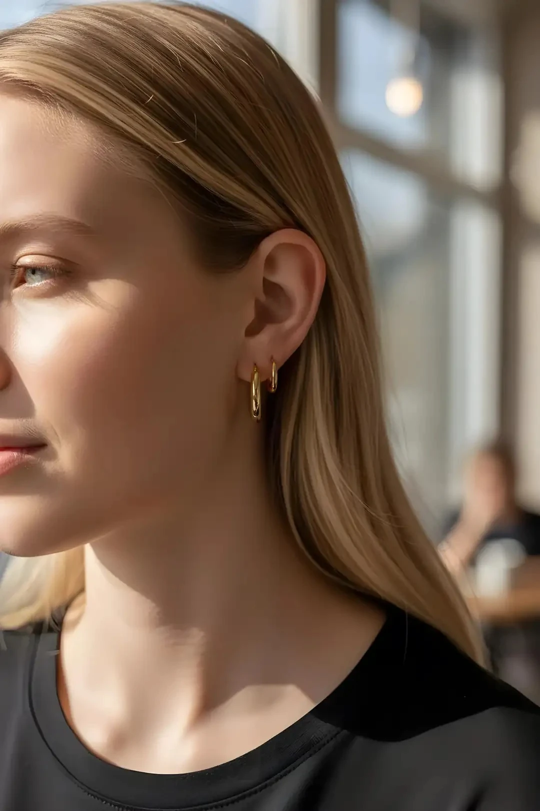 Zamansız Halka Küpe - Altın Kaplama