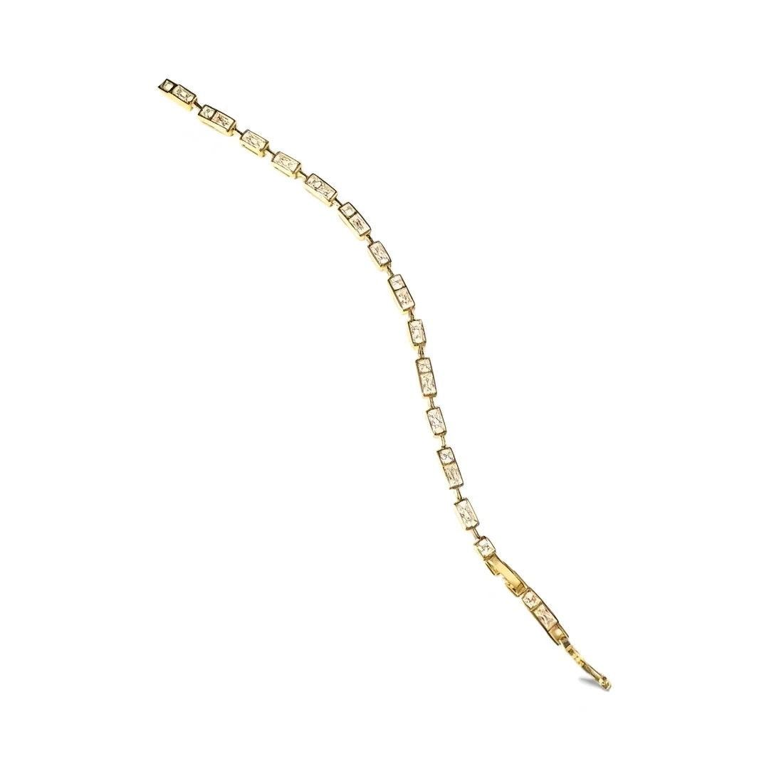 Kristal Taşlı Bileklik - Altın Kaplama