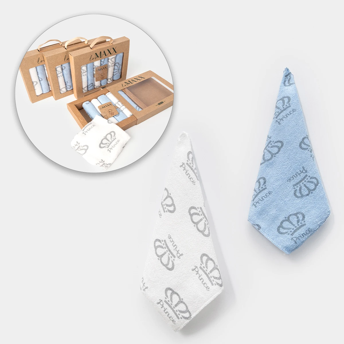 4938LV-MAVİ LOVEMAXX ERKEK PRINCE 6LI HAVLU AĞIZ MENDİLİ
