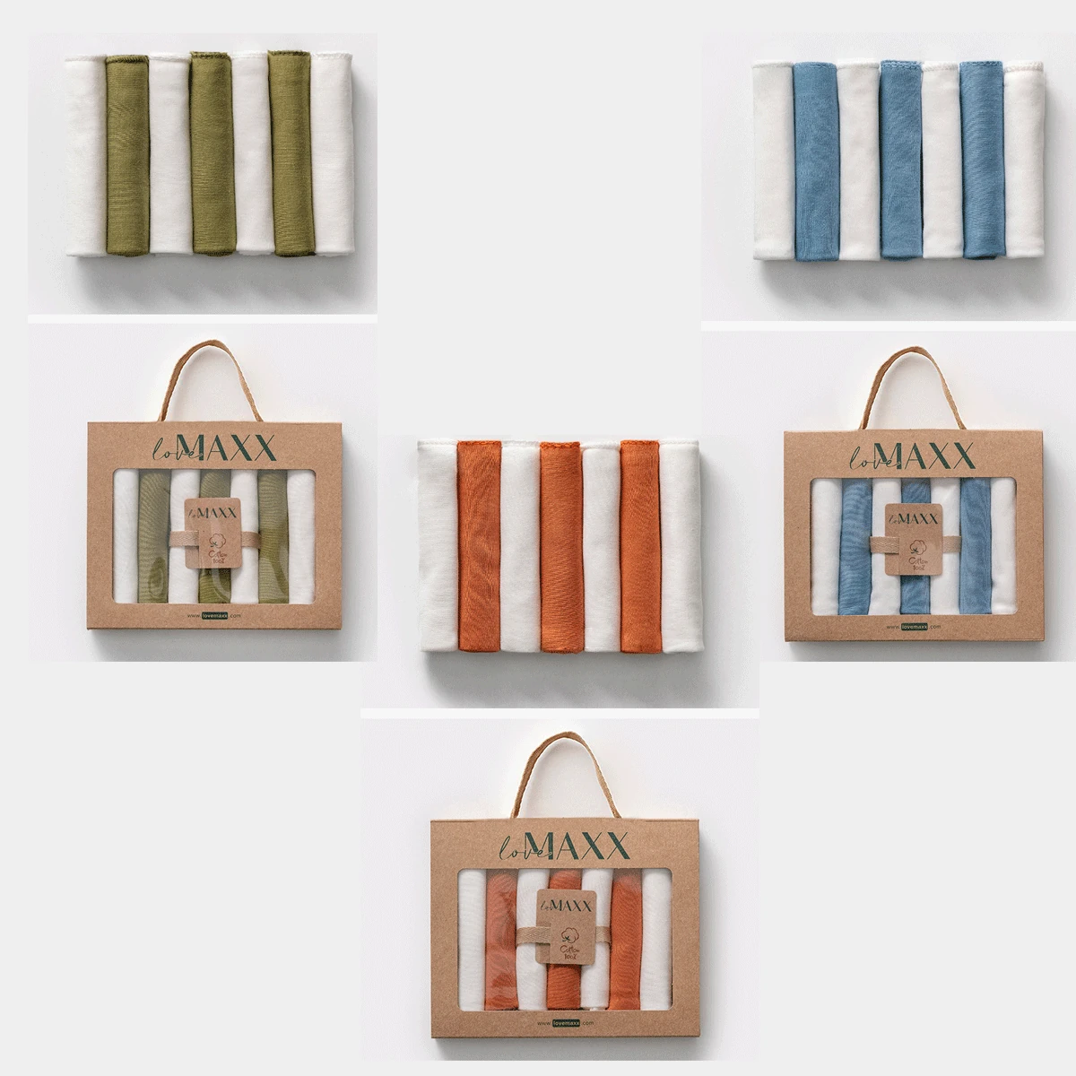 4833LV-ASORTİ LOVEMAXX UNISEX 22*23 CM KUTULU PENYE 7Lİ MENDİL