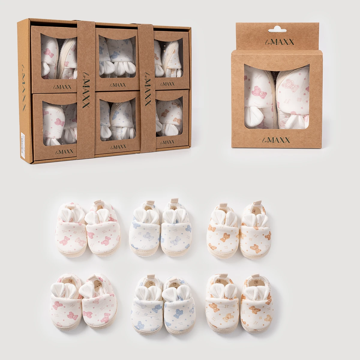 2005LV-RENKLİ LOVEMAXX KIZ 18-19 NU AYICIK KULAKLI PATİK