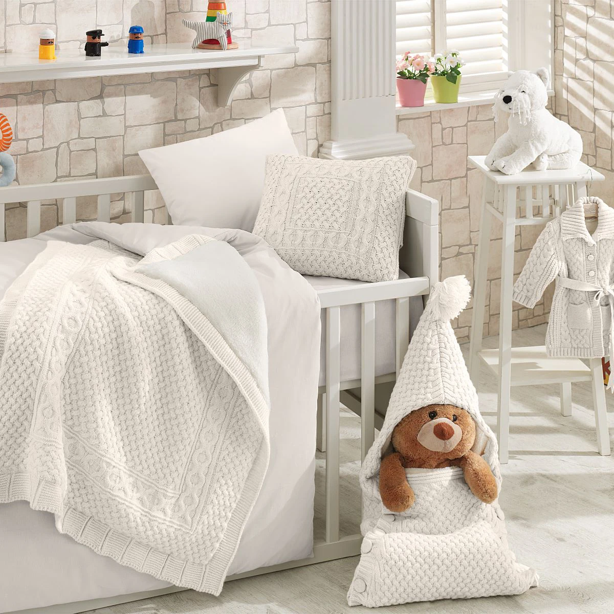 6303N-GRİ NİPPERLAND UNISEX PETEKLİ NEVRESİM TAKIMI