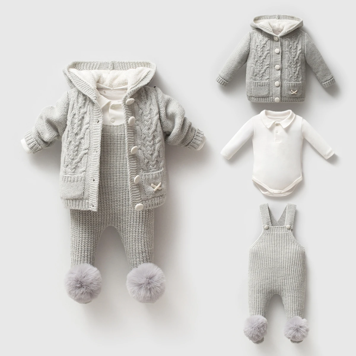 8353N-GRİ NİPPERLAND ERKEK 6-9-12-18 AY SALOPETLİ TAKIM