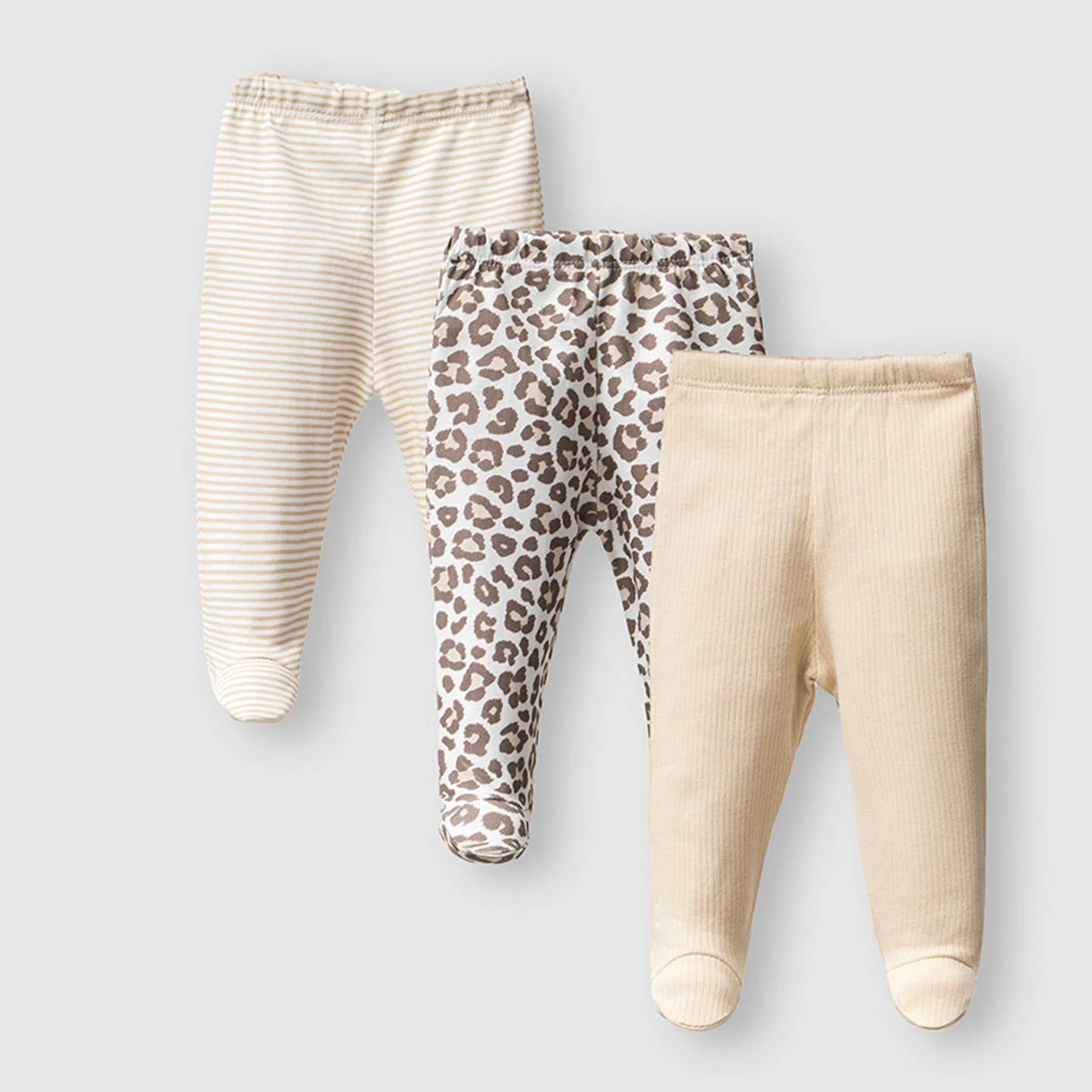 9003LV-БЕЖЕВЫЕ ЛЕОПАРДОВЫЕ БРЮКИ LOVEMAXX 3/6-6/9-9/12-12/18-18/24 МЕСЯЦА