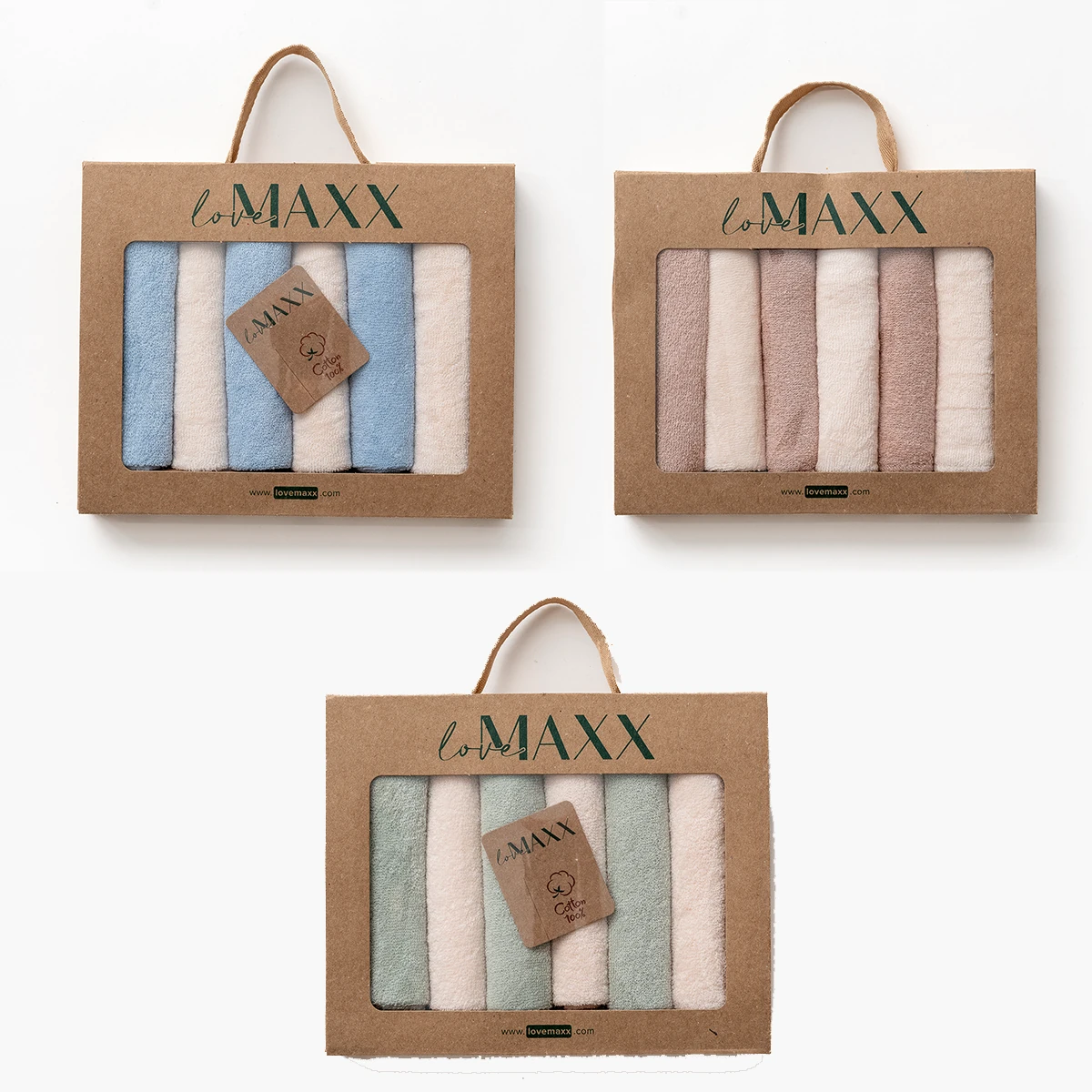 4825LV-RENKLİ LOVEMAXX UNISEX 6LI HAVLU AĞIZ MENDİLİ