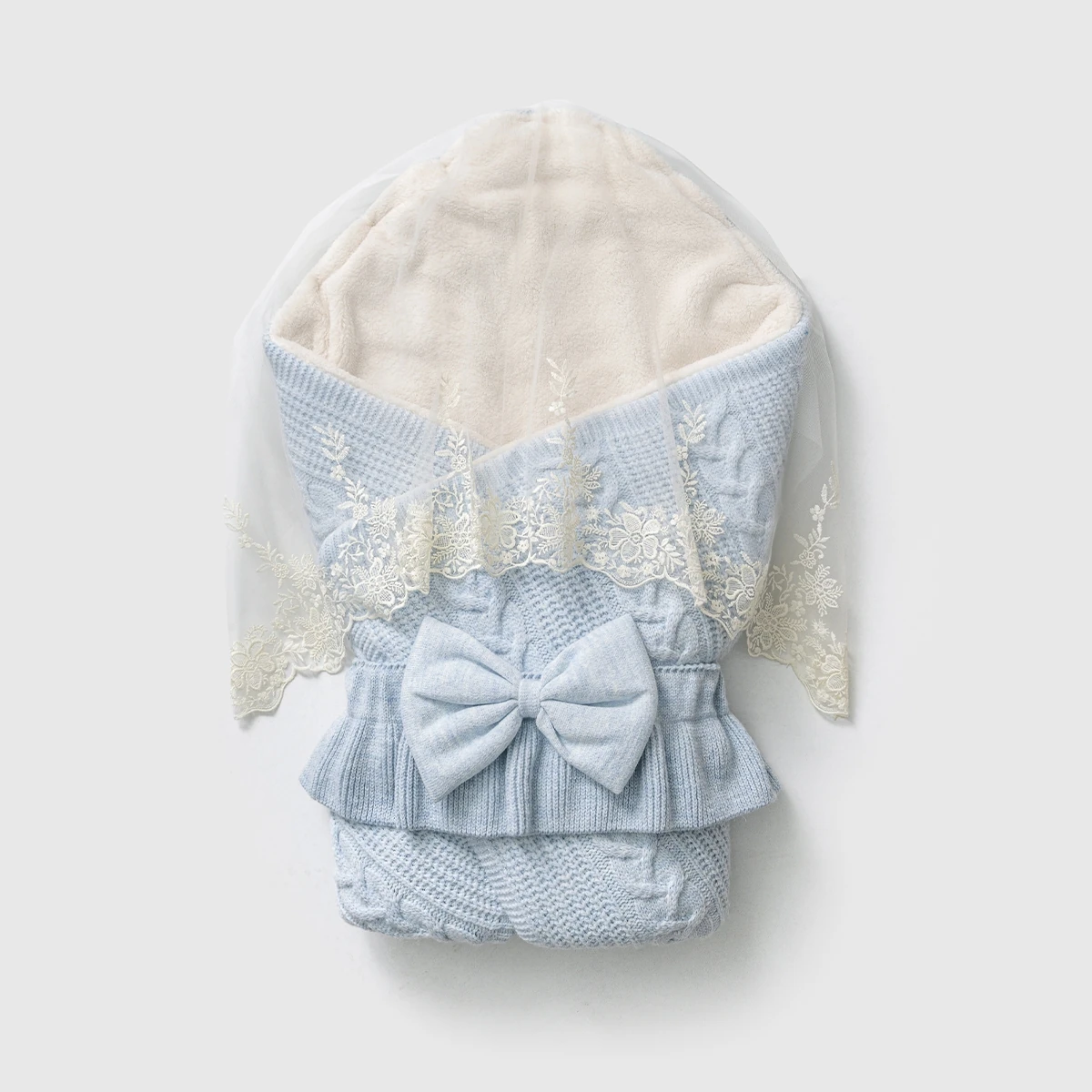 8338N-BLUE NIPPERLAND UNISEX 85*85 CM SELANIK TULLED SWADDLE