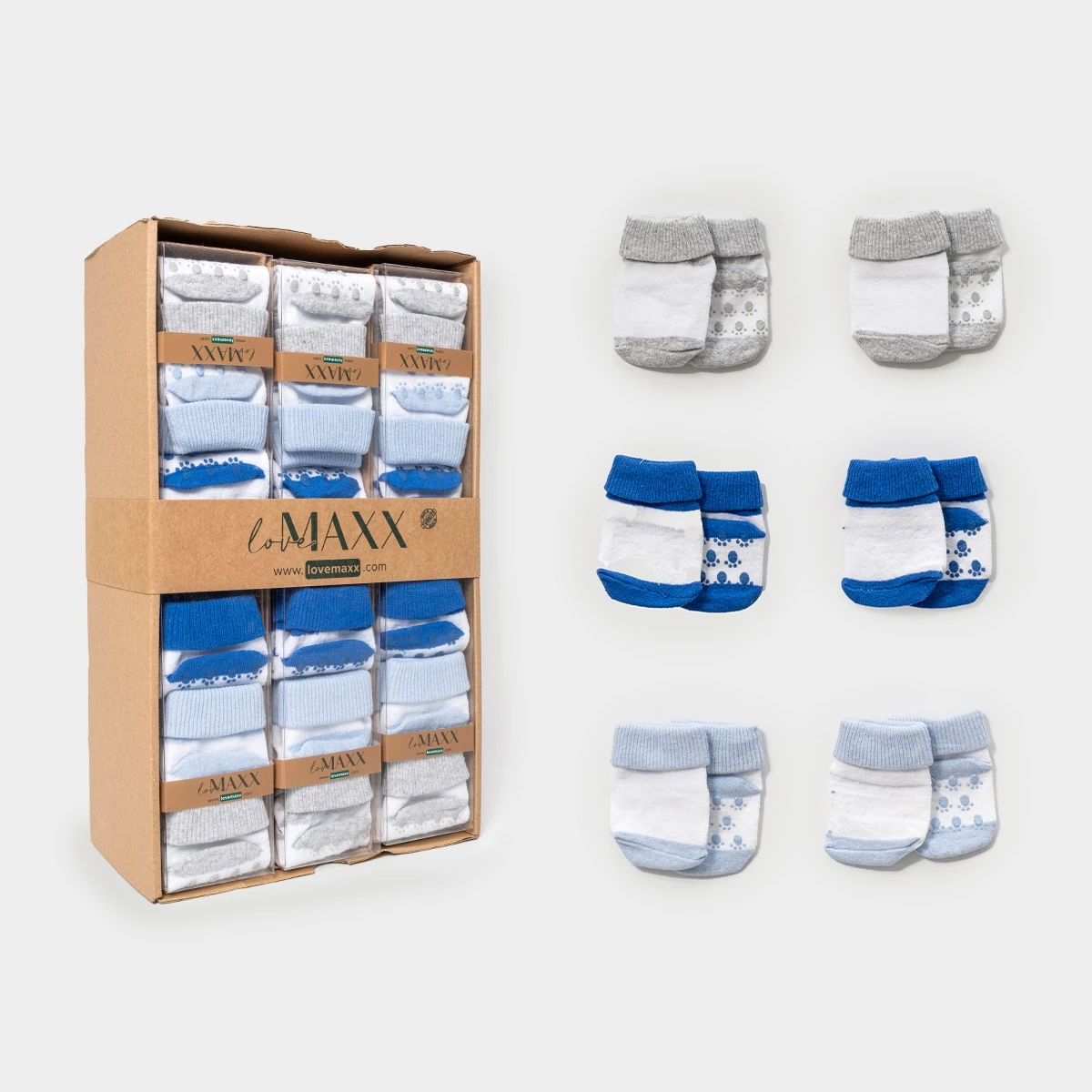5020LV-ERKEK LOVEMAXX UNISEX 0/3-3/6 AY 6LI ÇORAP 12Lİ KUTU
