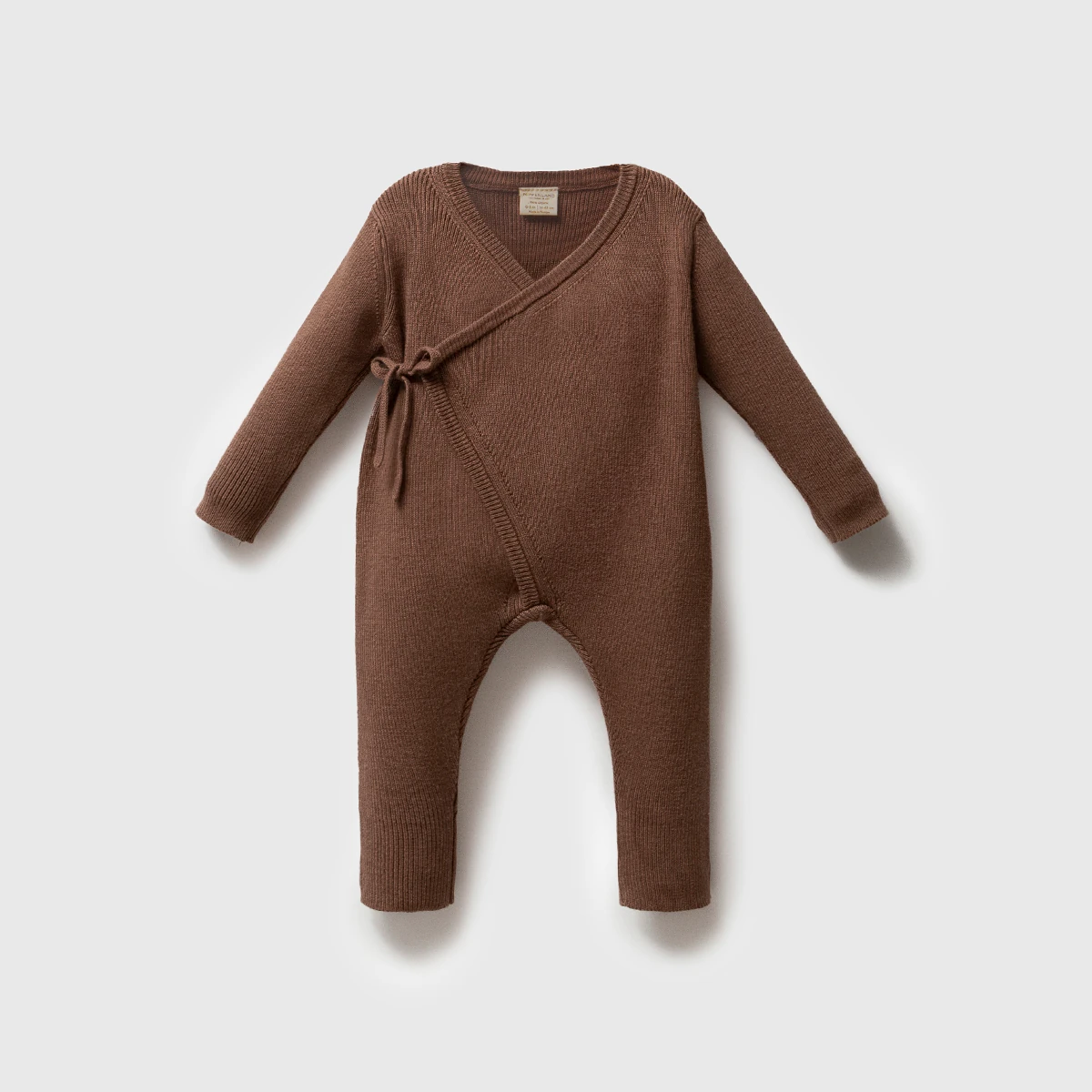 8292N-KAHVE NİPPERLAND UNISEX 3-6-9-12 AY GOTS KRUVAZE TULUM