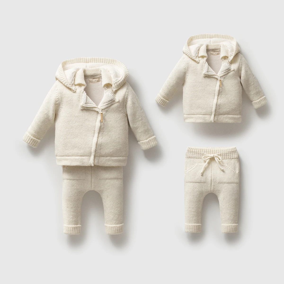 8349N-KREM NİPPERLAND ERKEK 3-6-9-12 AY FERMUARLI 2Lİ TAKIM