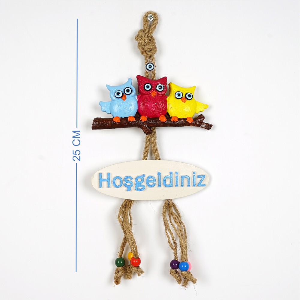 Hoşgeldiniz Baykuş Kapı Süsü, Dekoratif Hoşgeldiniz Kapı Süsü