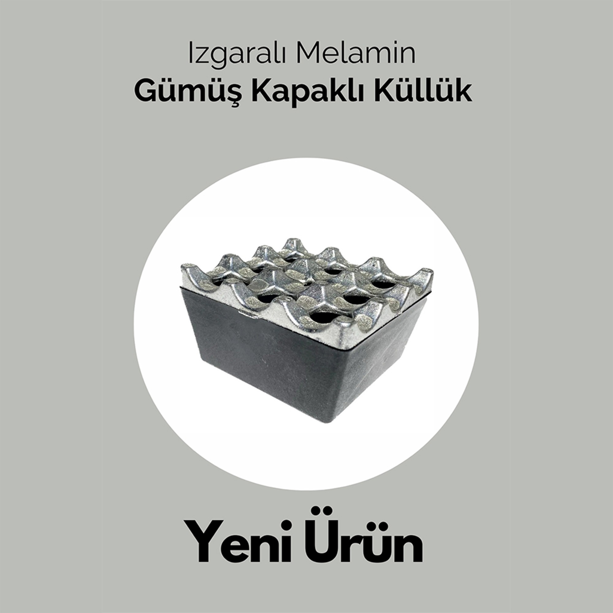 Gümüş Kare Izgara Küllük, Melamin Kırılmaz Kafe Küllüğü