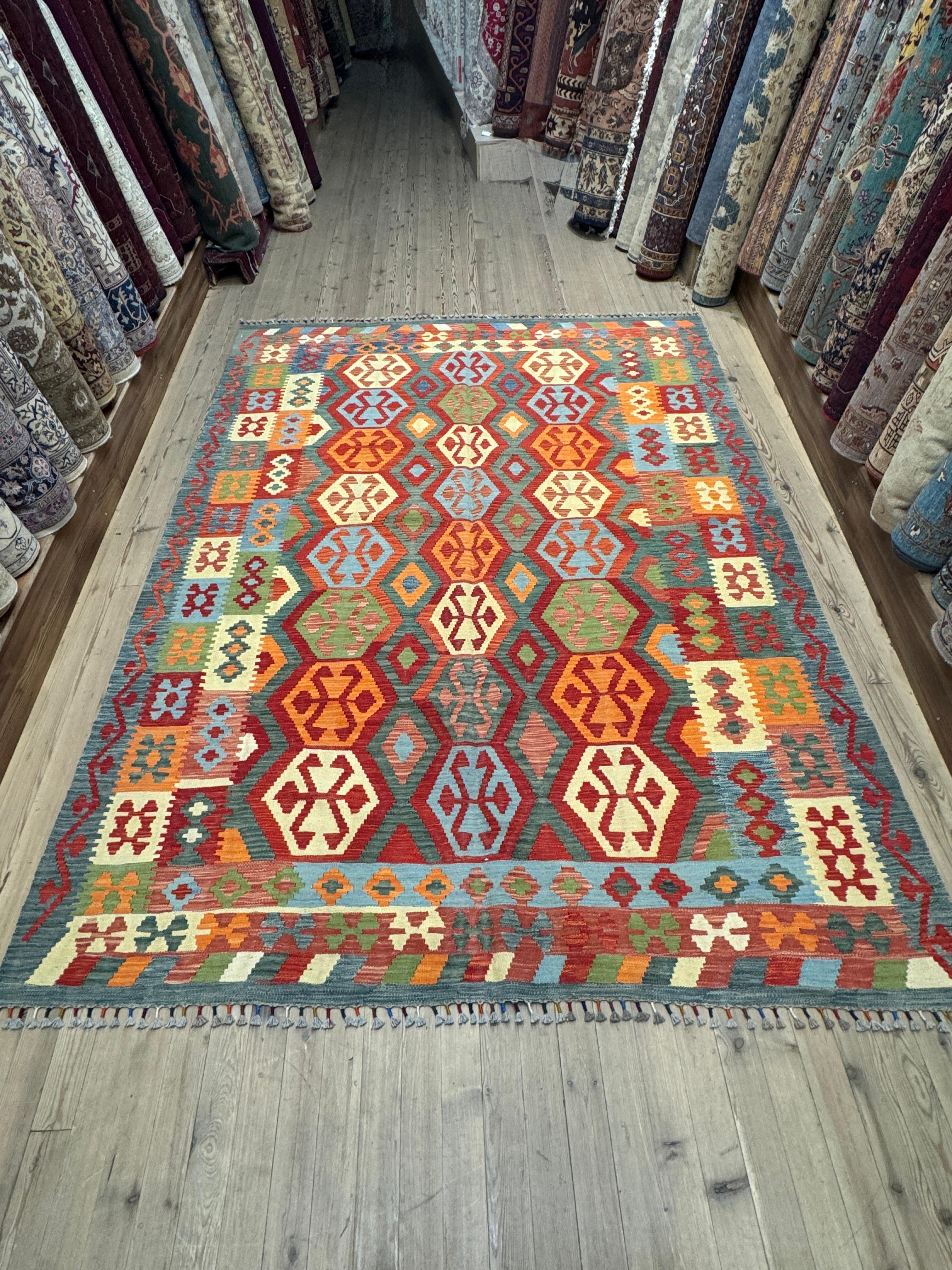 EL DOKUMA AFGAN KİLİM - 205 x 284
