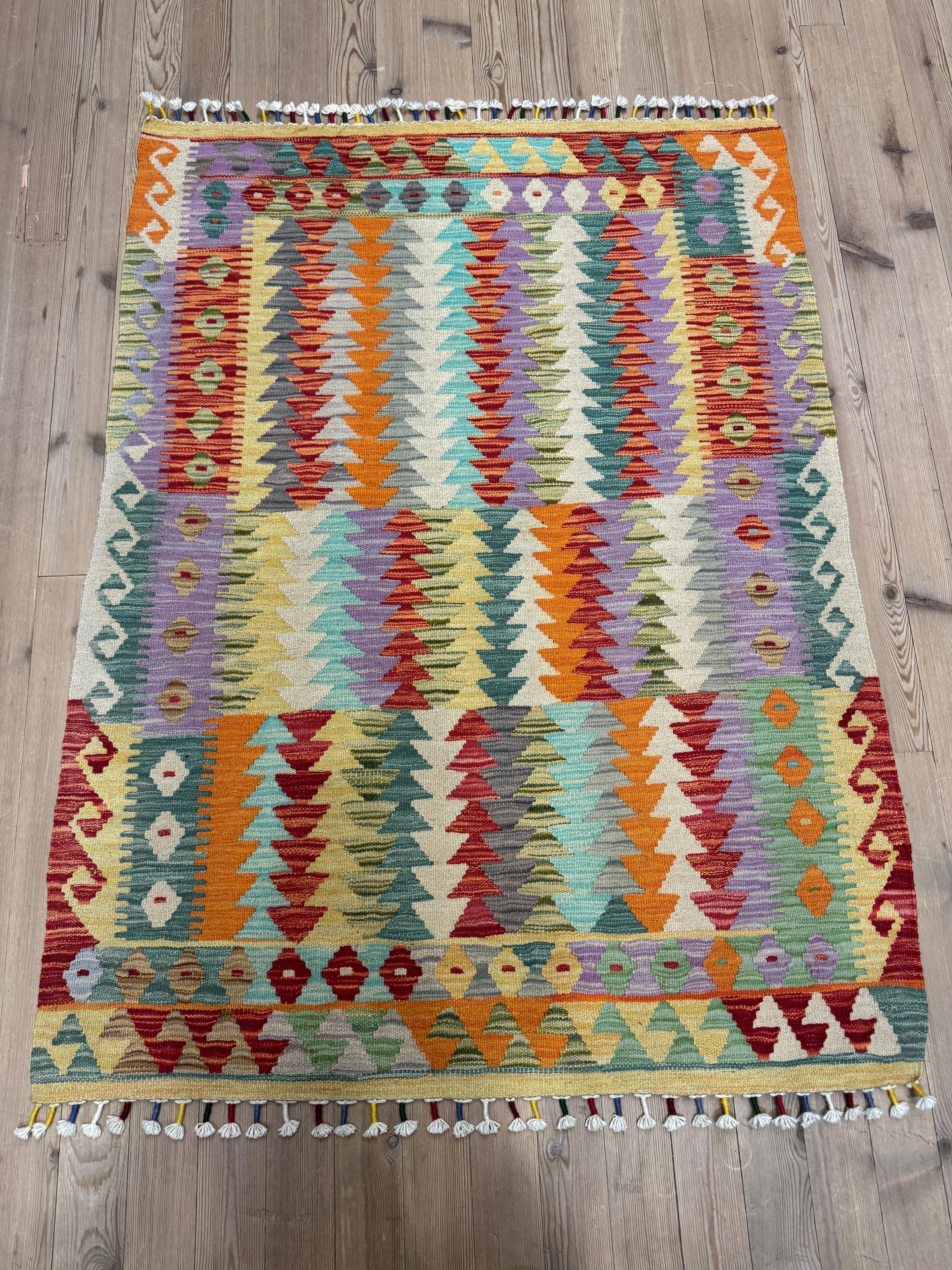 EL DOKUMA AFGAN KİLİM - 100 x 136