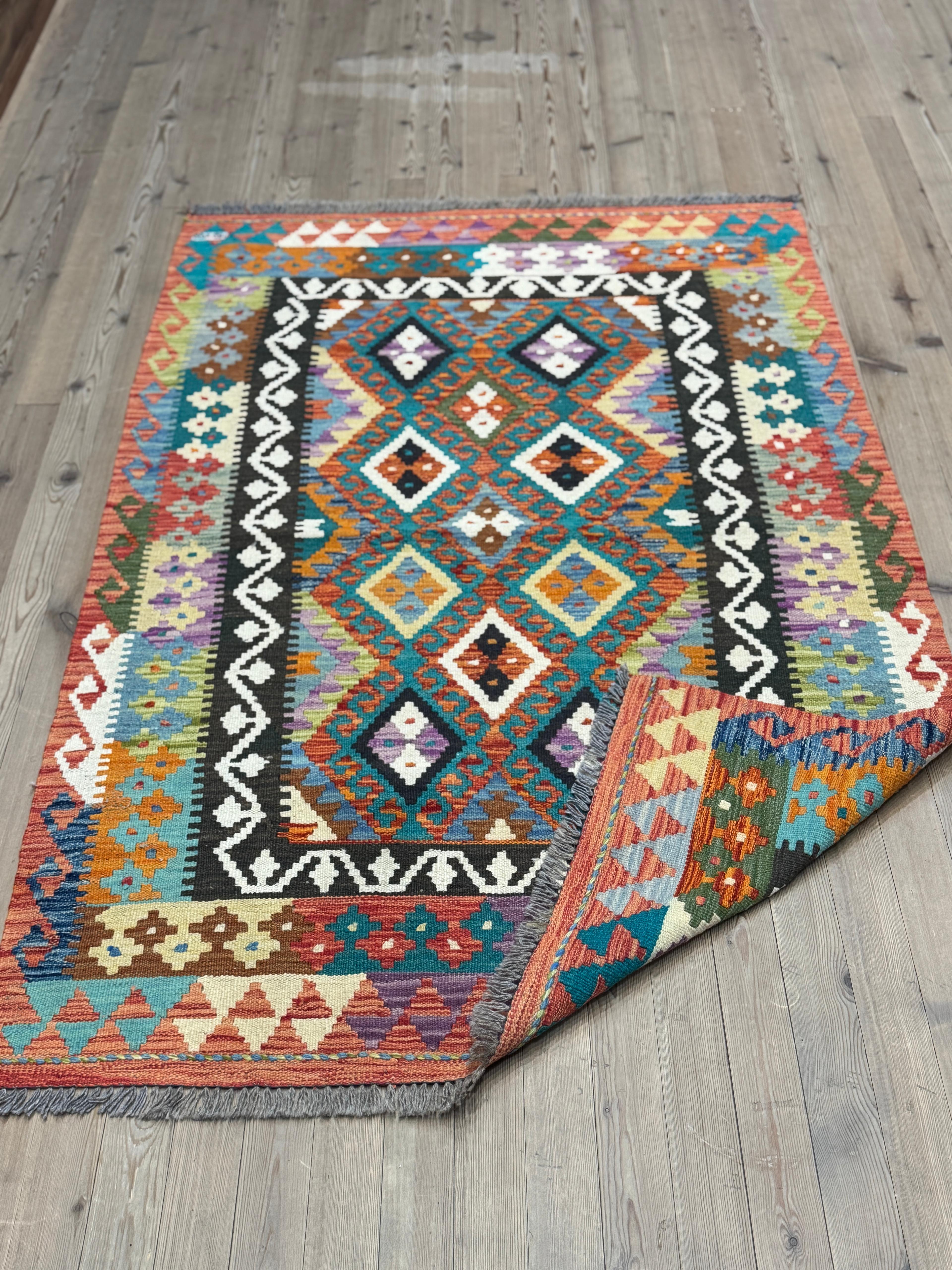 EL DOKUMA AFGAN KİLİM - 122 x 182
