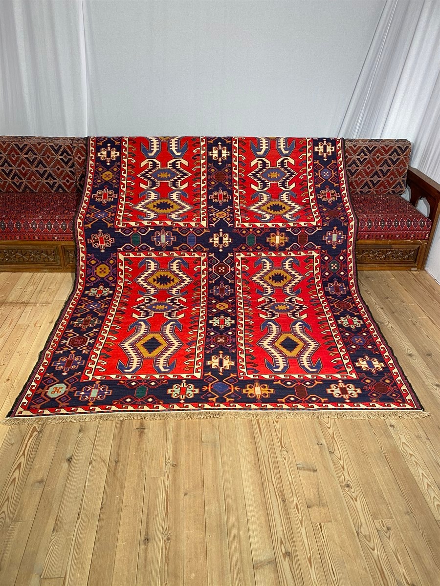 EL DOKUMA İRAN SUMAK KİLİM-196 x 296
