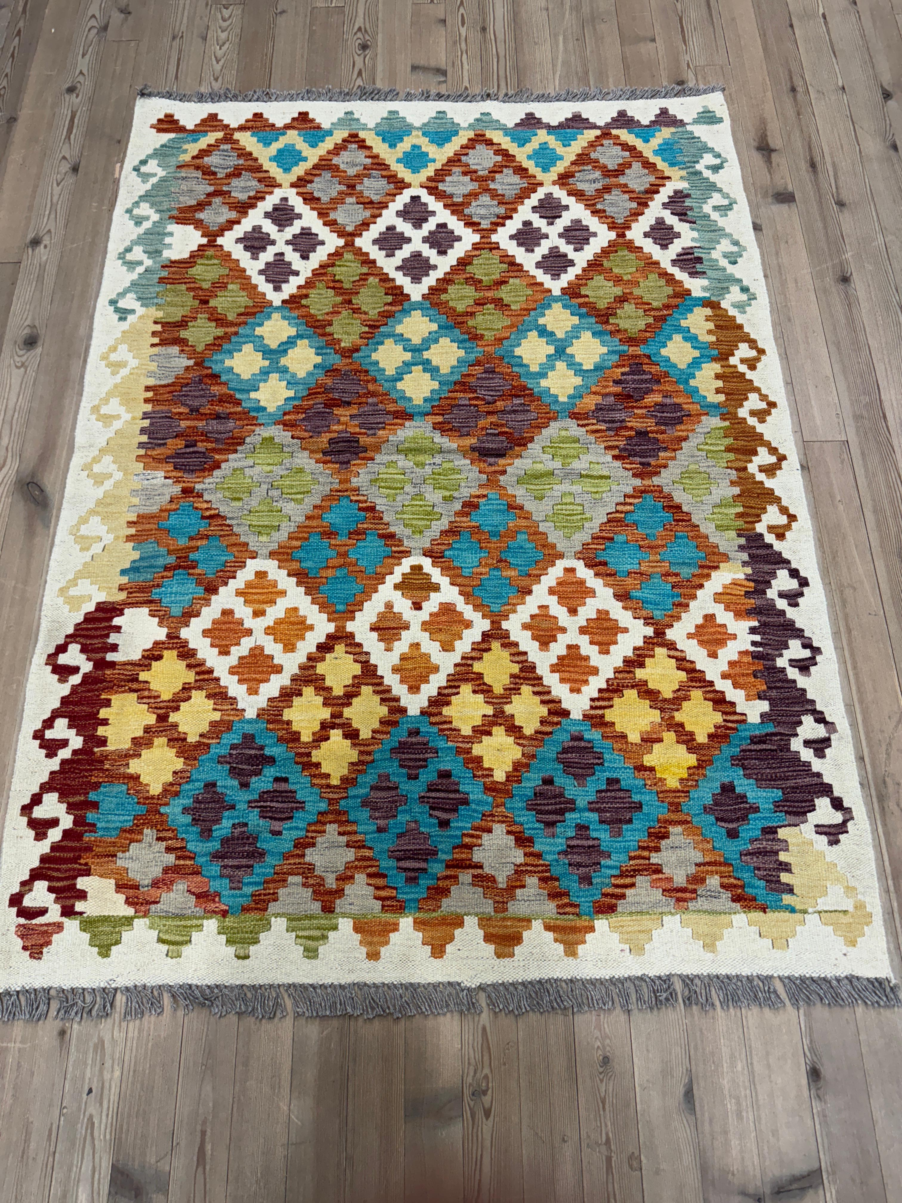 EL DOKUMA AFGAN KİLİM - 126 x 170
