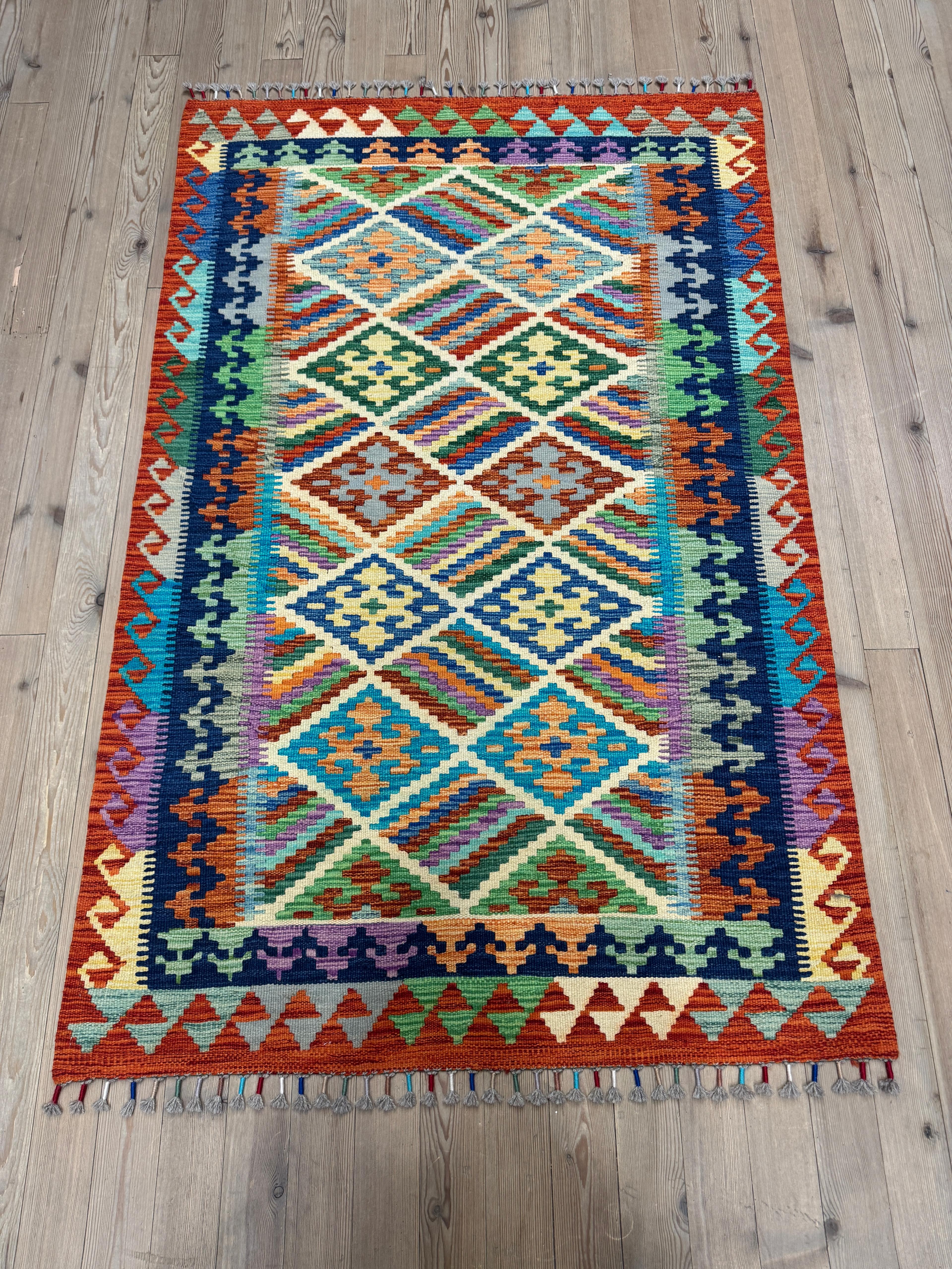 EL DOKUMA AFGAN KİLİM - 100 x 158