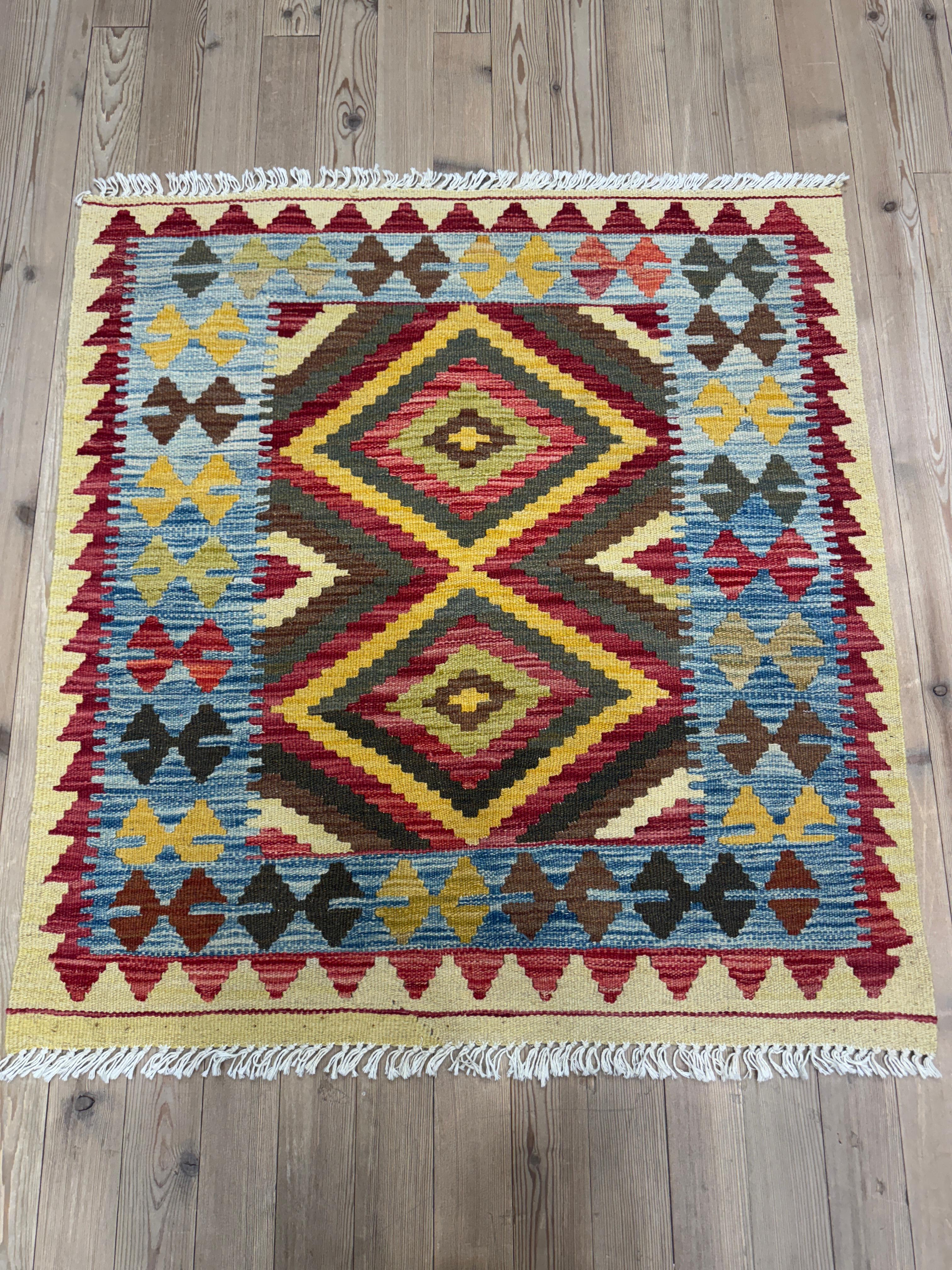 EL DOKUMA AFGAN KİLİM - 94 x 100