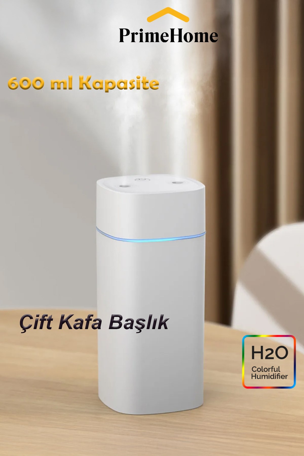 H2o Nemlendirici Buhar Makinası 600 Ml Hava Ultrasonik Çift Başlık