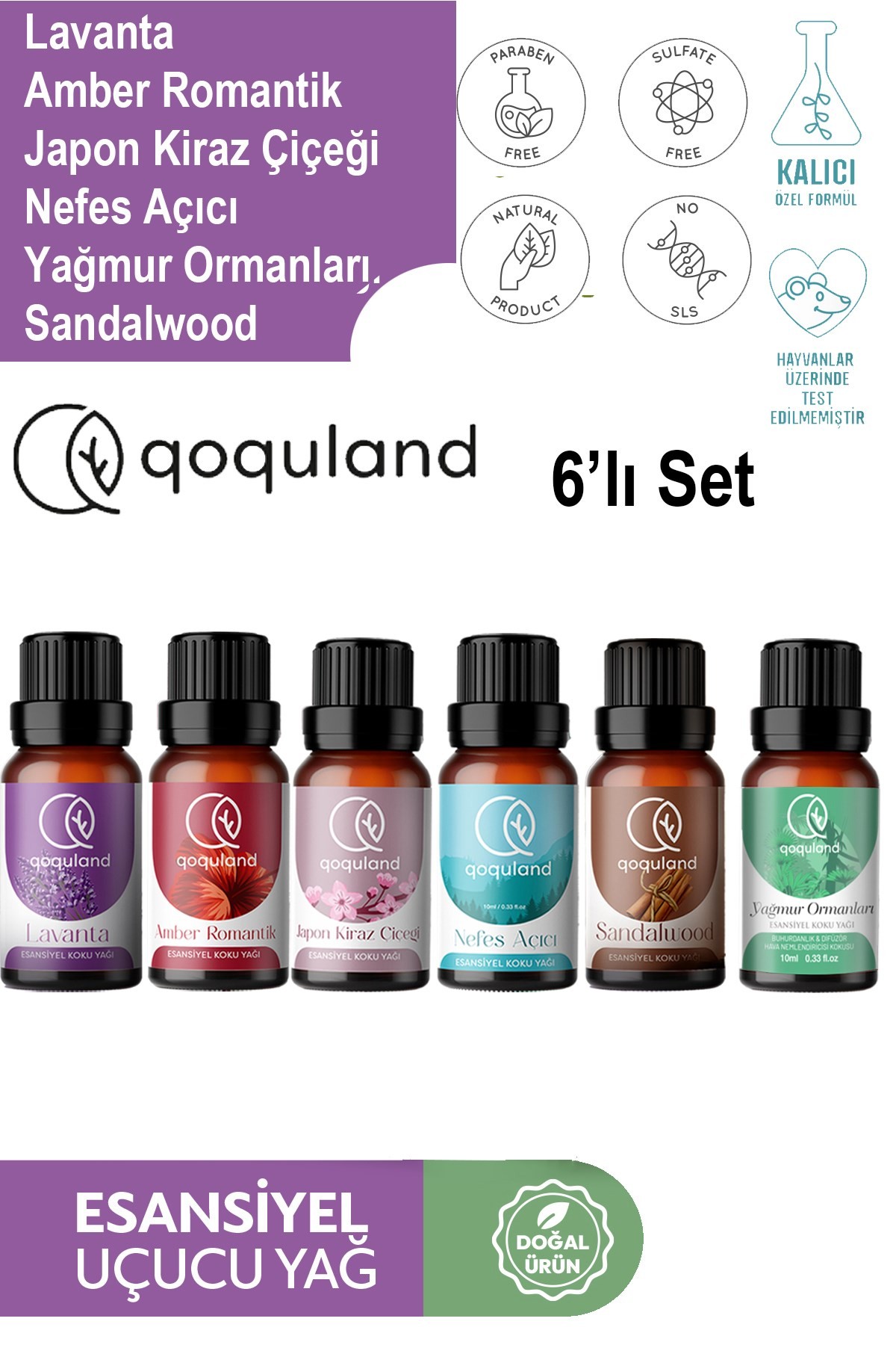 6 lı set3  Uçucu Yağ Buhurdanlık Esansı Oda Kokusu Esansiyel 6 adet  Yağ  10ml Humidifier