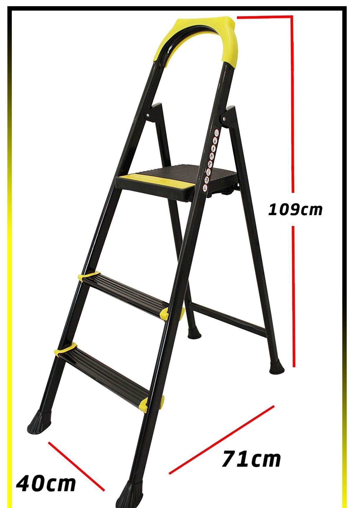 Leo 2+1 Basamaklı Metal Merdiven, LEO4