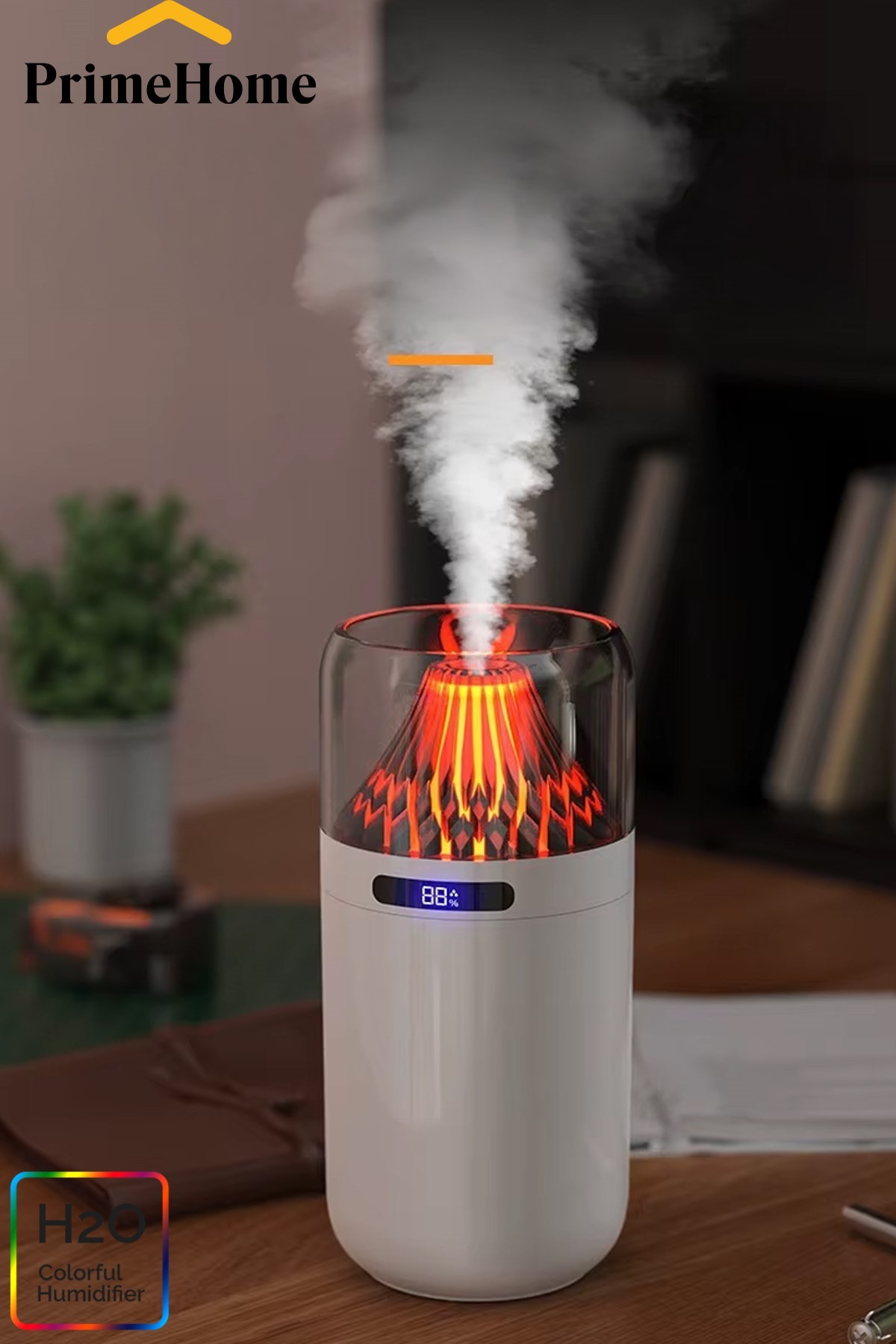 H2o Şarjlı 300 ml Volkan Aromaterapi Nemlendirici  Led Işıklı Araba Kullanımı 