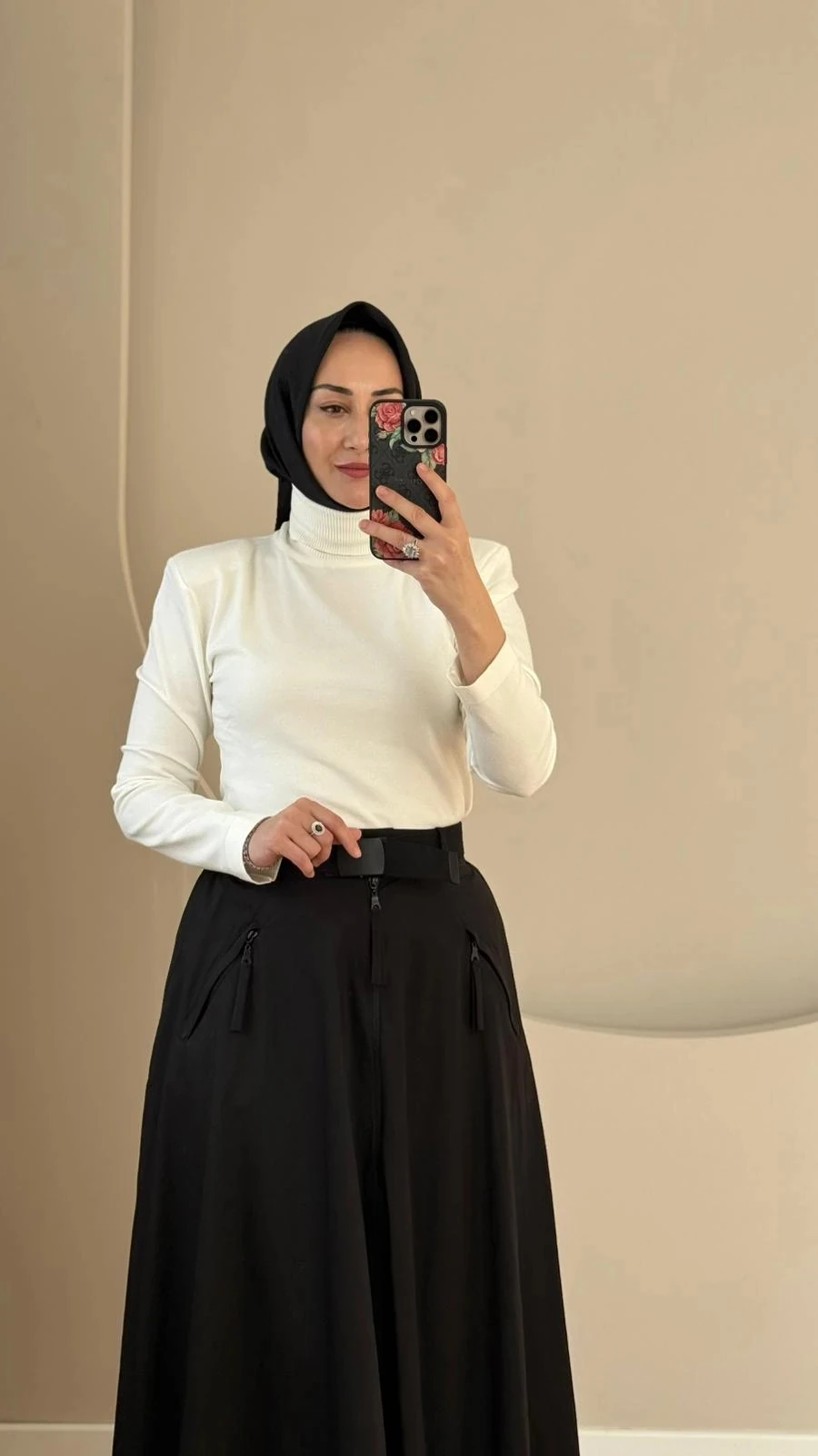 Kahma Balıkçı Yaka Triko Bluz - Ekru