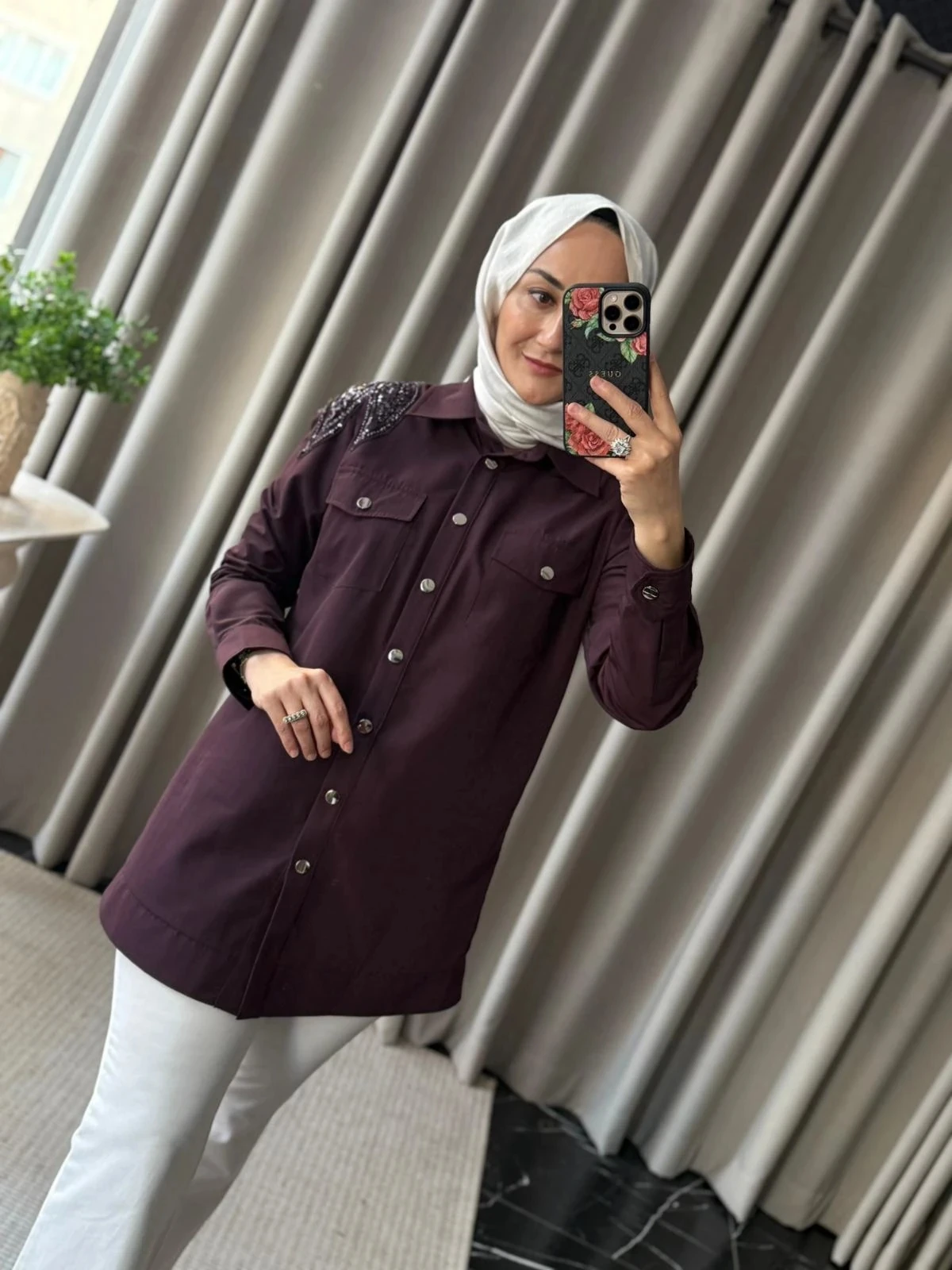 Fuat Gürşen Omuz Detay Kap  - Mürdüm