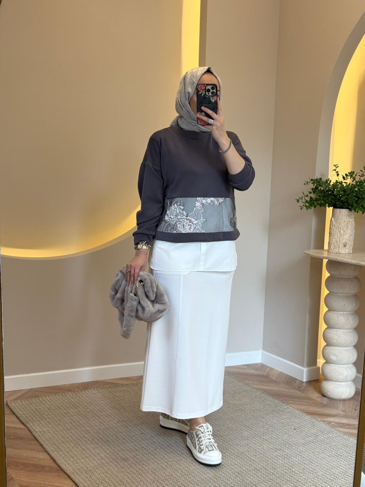 Lonbelon Bm Kabartma Desenli Tunik