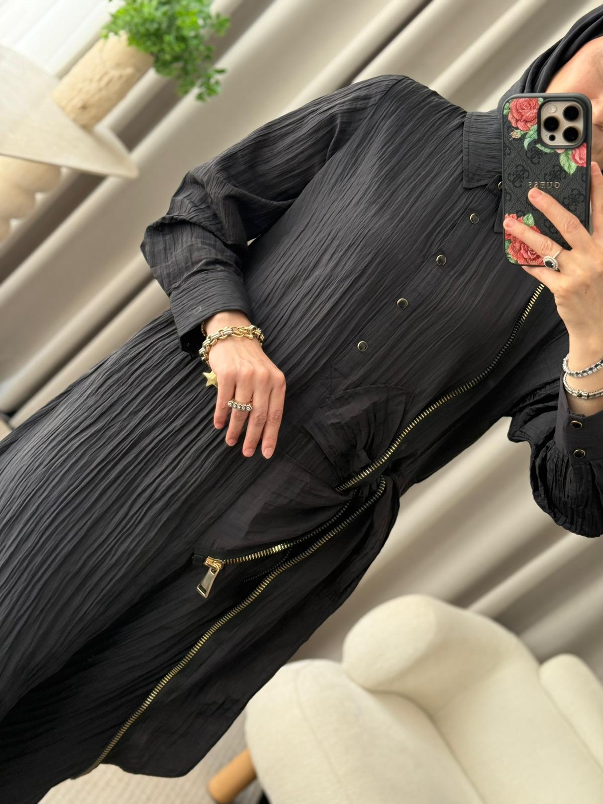 Lissmore Fermuar Detay Elbise  - Siyah