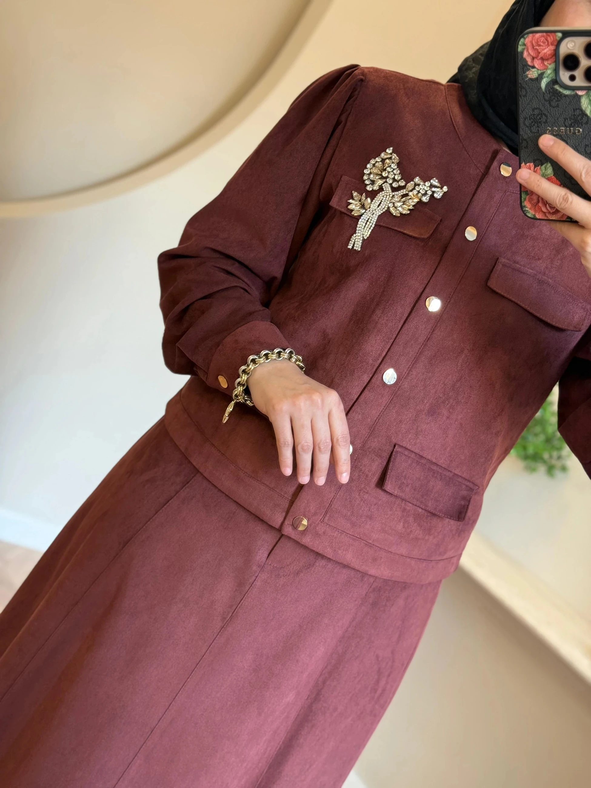 Otto Nubuk Etekli Takım - Bordo