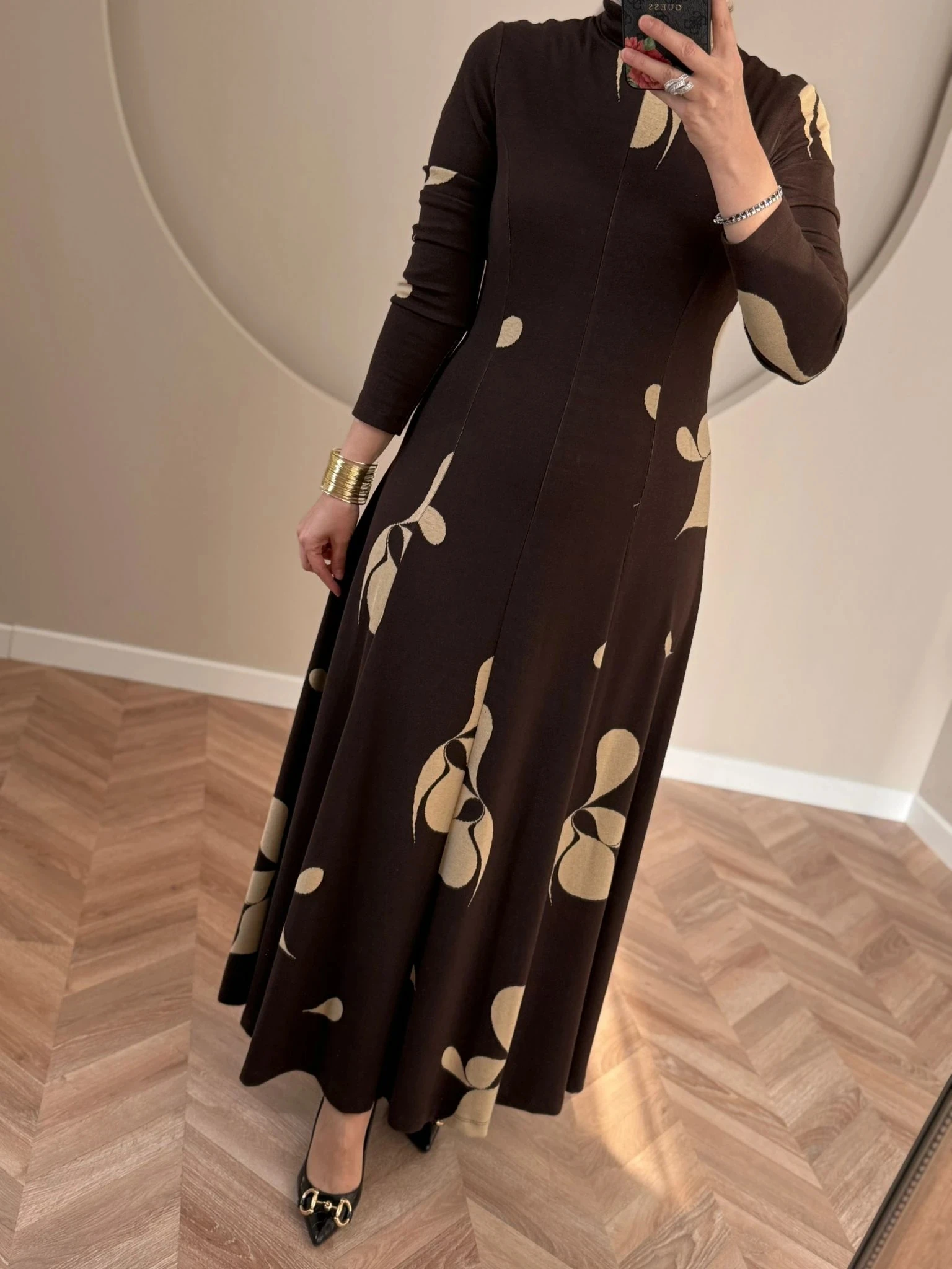 Kahma Triko Elbise - Kahverengi