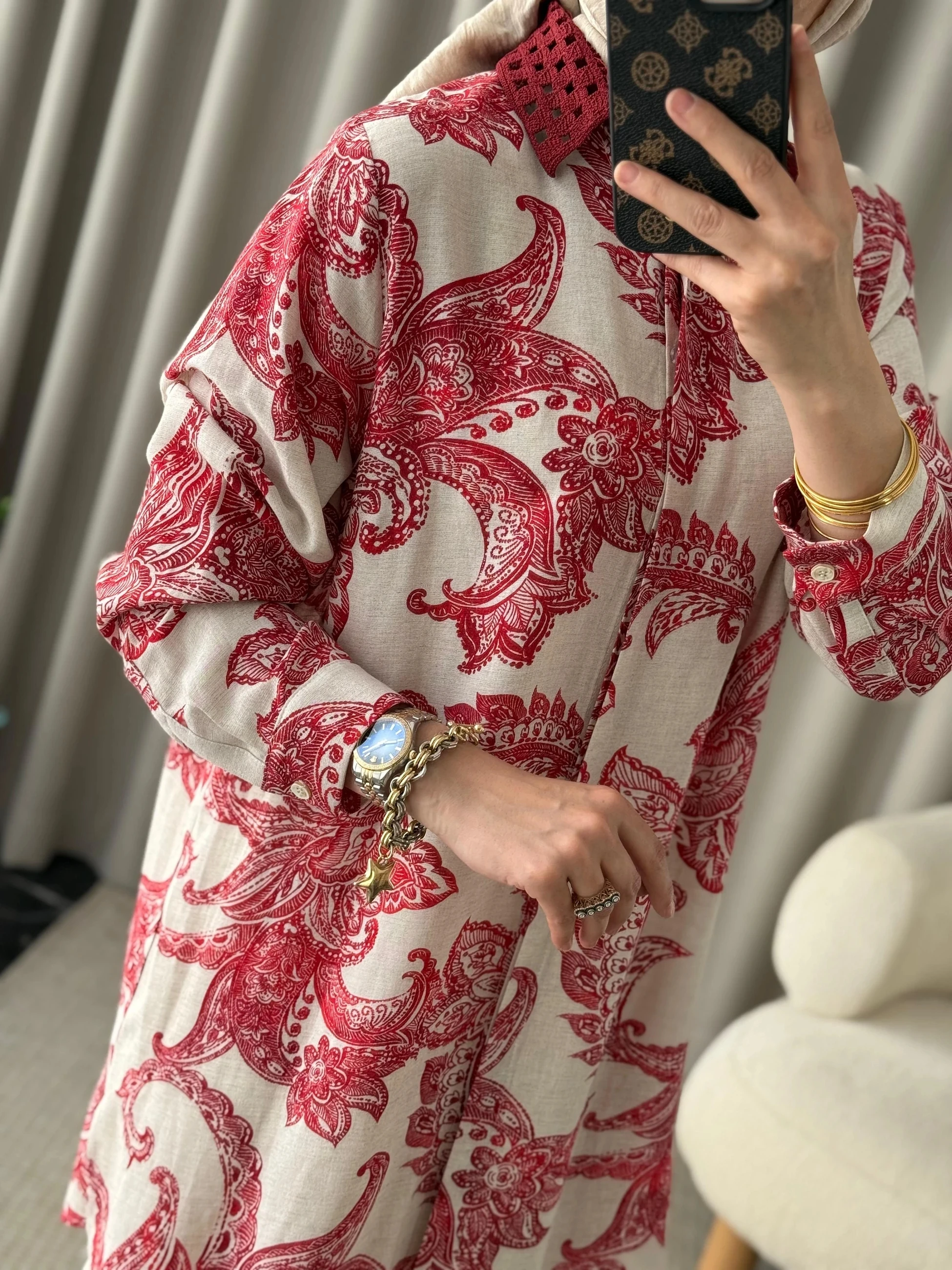 Fuat Gürşen Keten Gömlek - Bordo