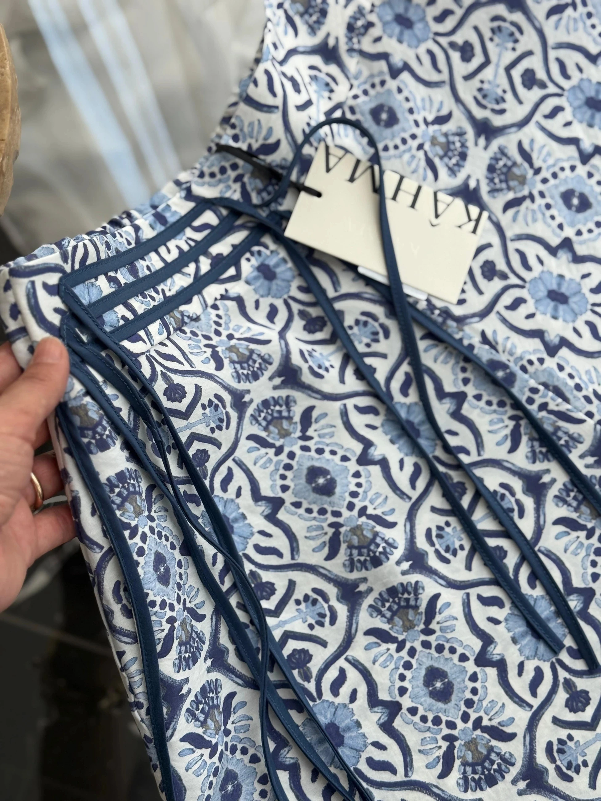 Kahma Desenli Pantolon - Mavi