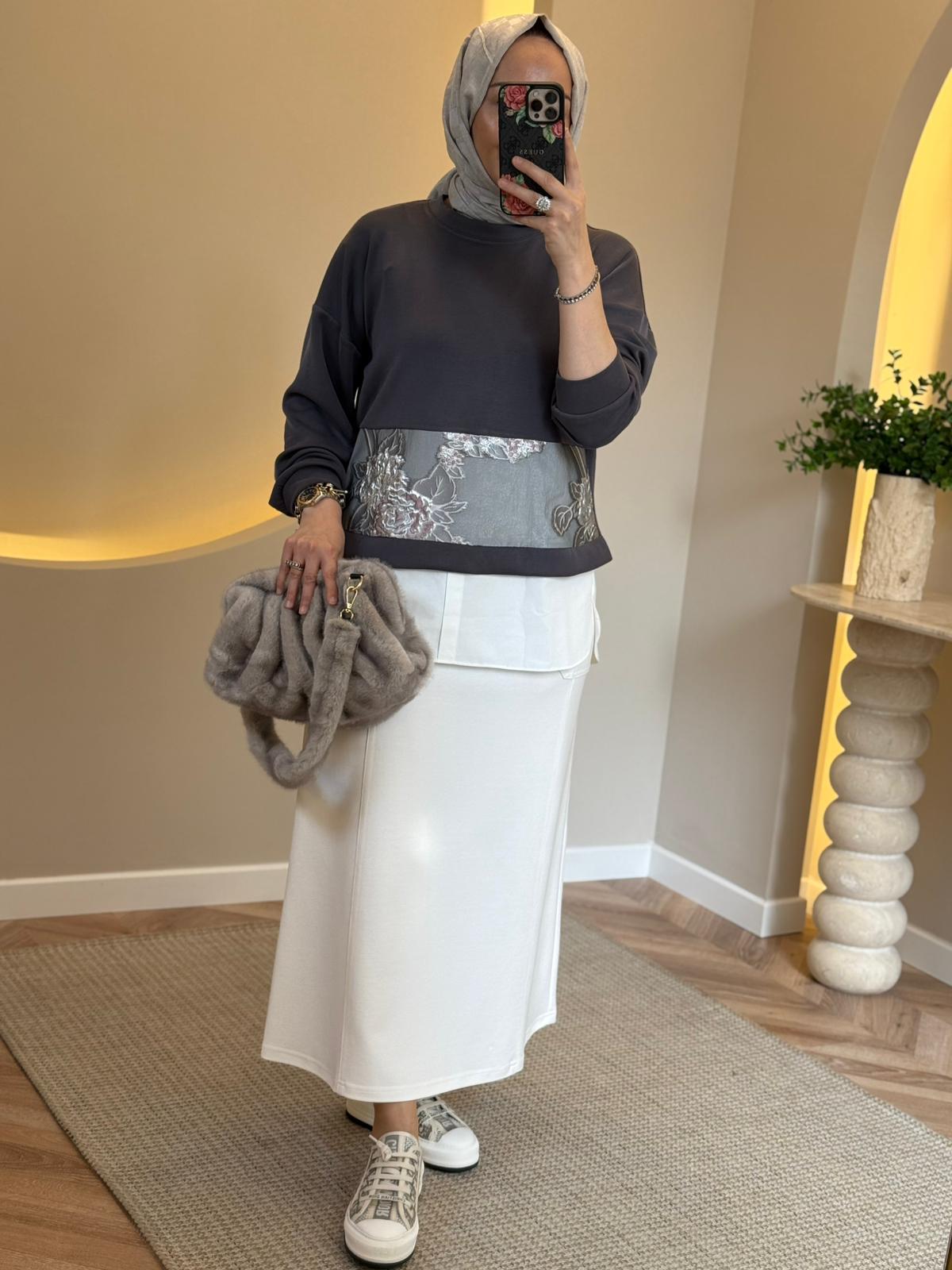 Lonbelon Bm Kabartma Desenli Tunik