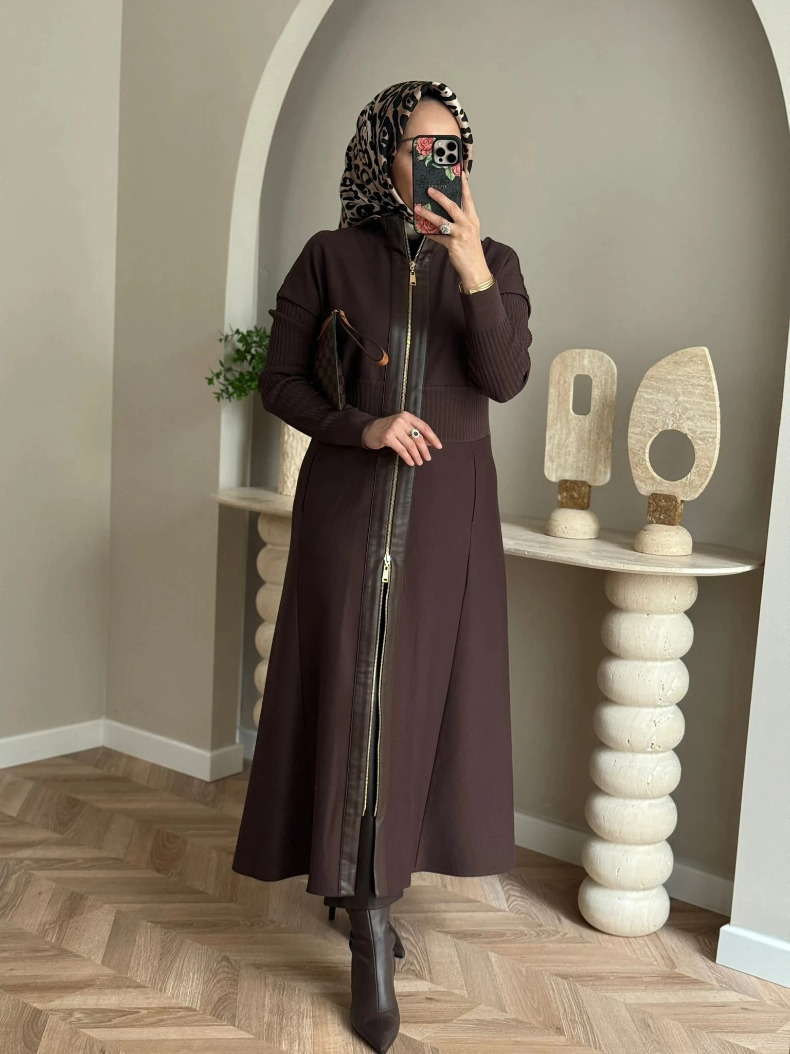 Nuss Kol Merserize Detaylı Kap- Kahve