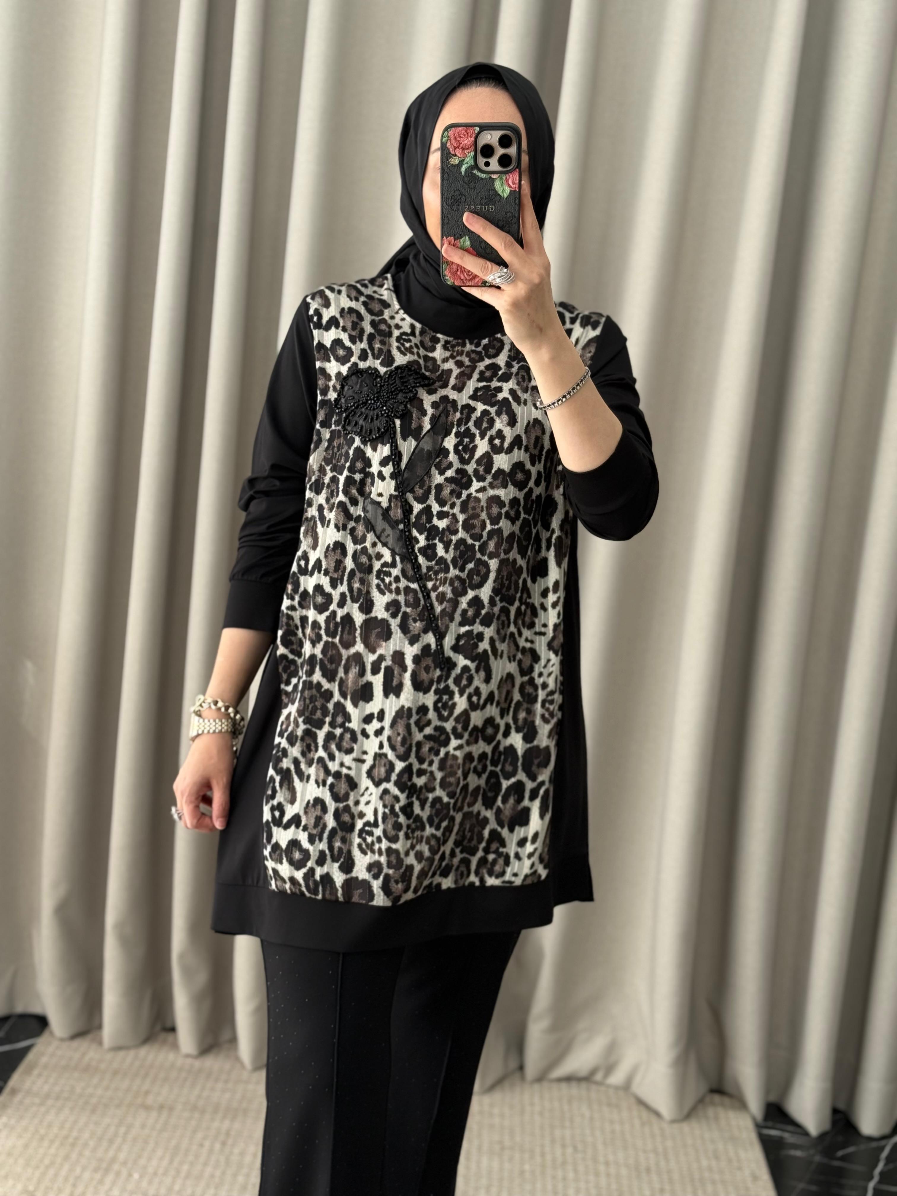 Fuat Gürşen Leopar Desen Tunik 