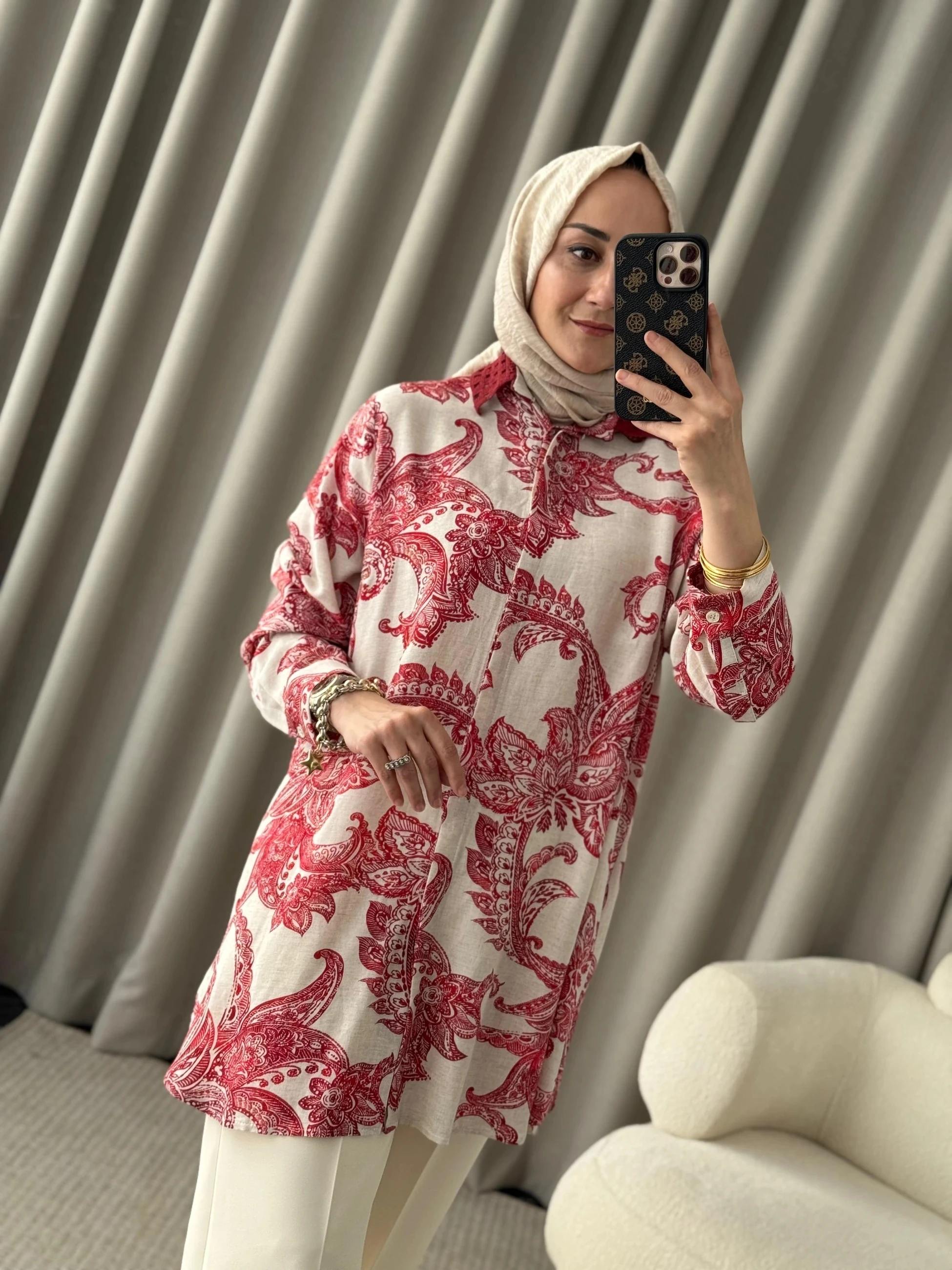 Fuat Gürşen Keten Gömlek - Bordo