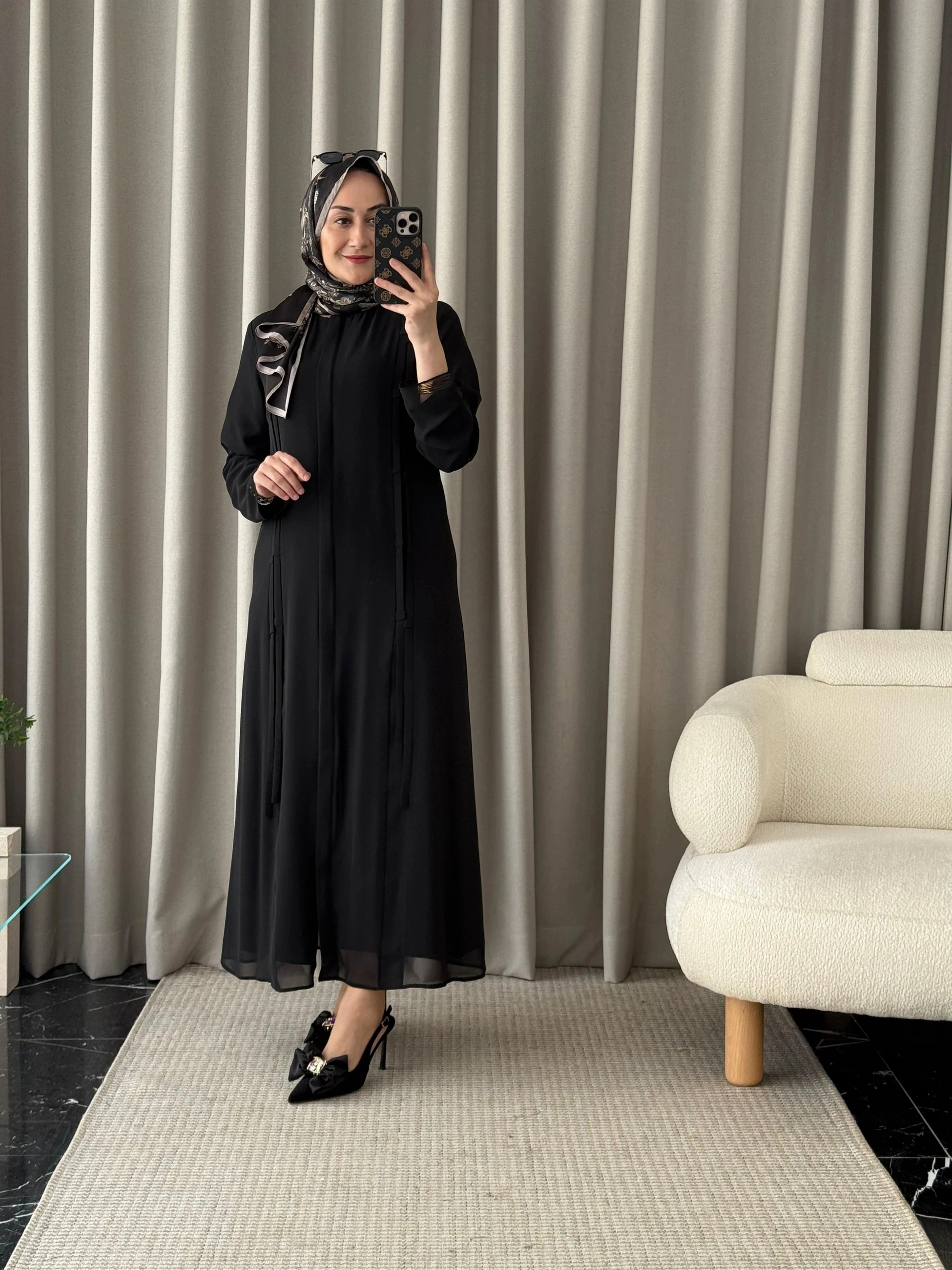 Qeffa Etek Ucu A Pile Ferace - Siyah