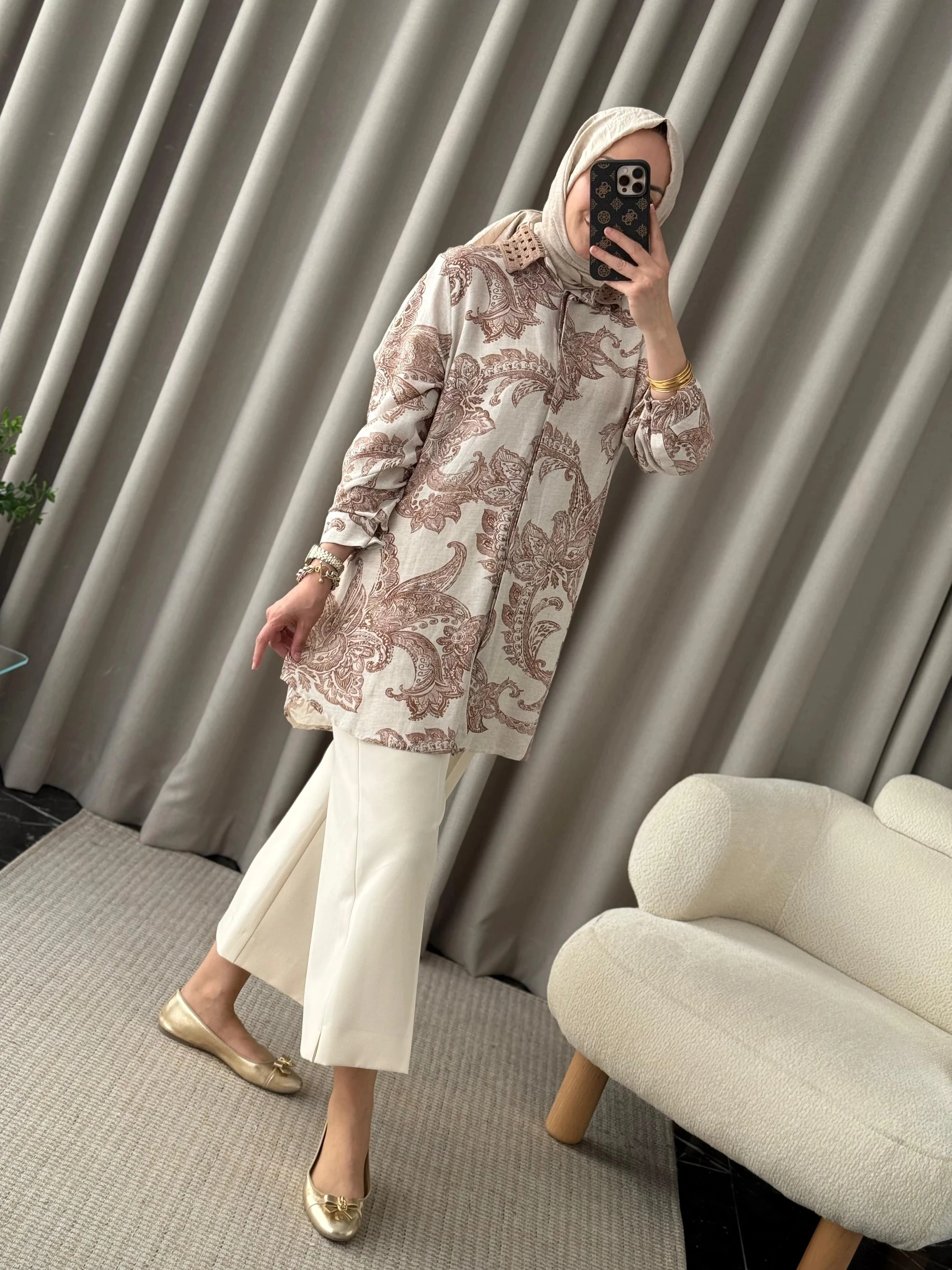 Fuat Gürşen Keten Gömlek - Bej