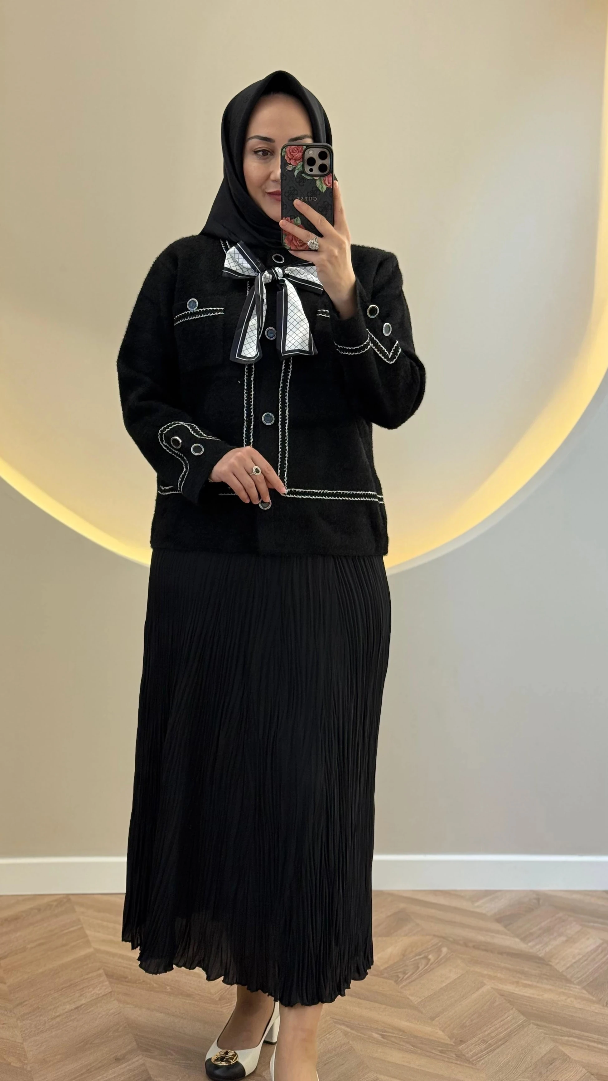 Ghisa Angora Ceket - Siyah