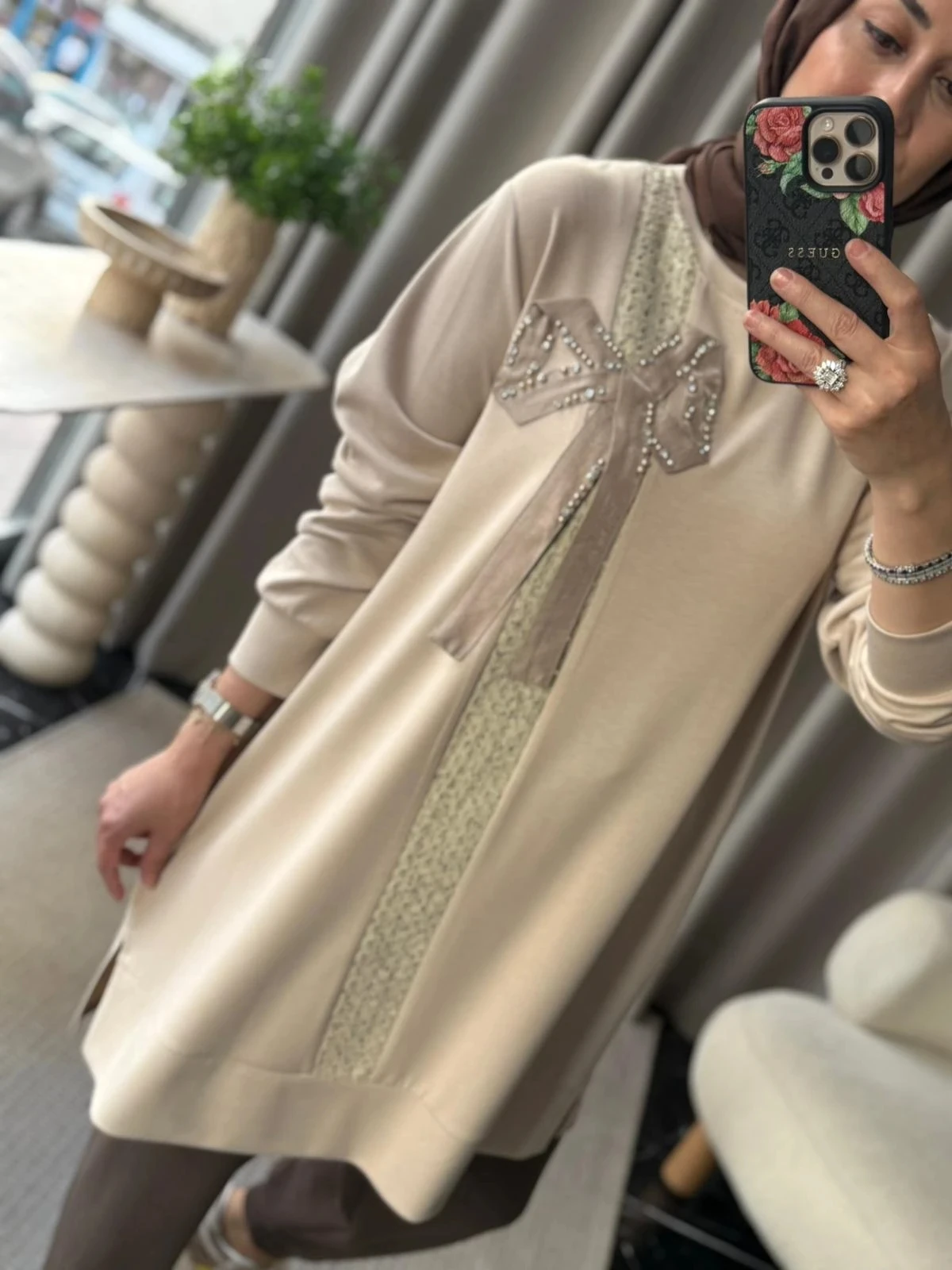 Fuat Gürşen Fiyonk Detay Tunik - Bej