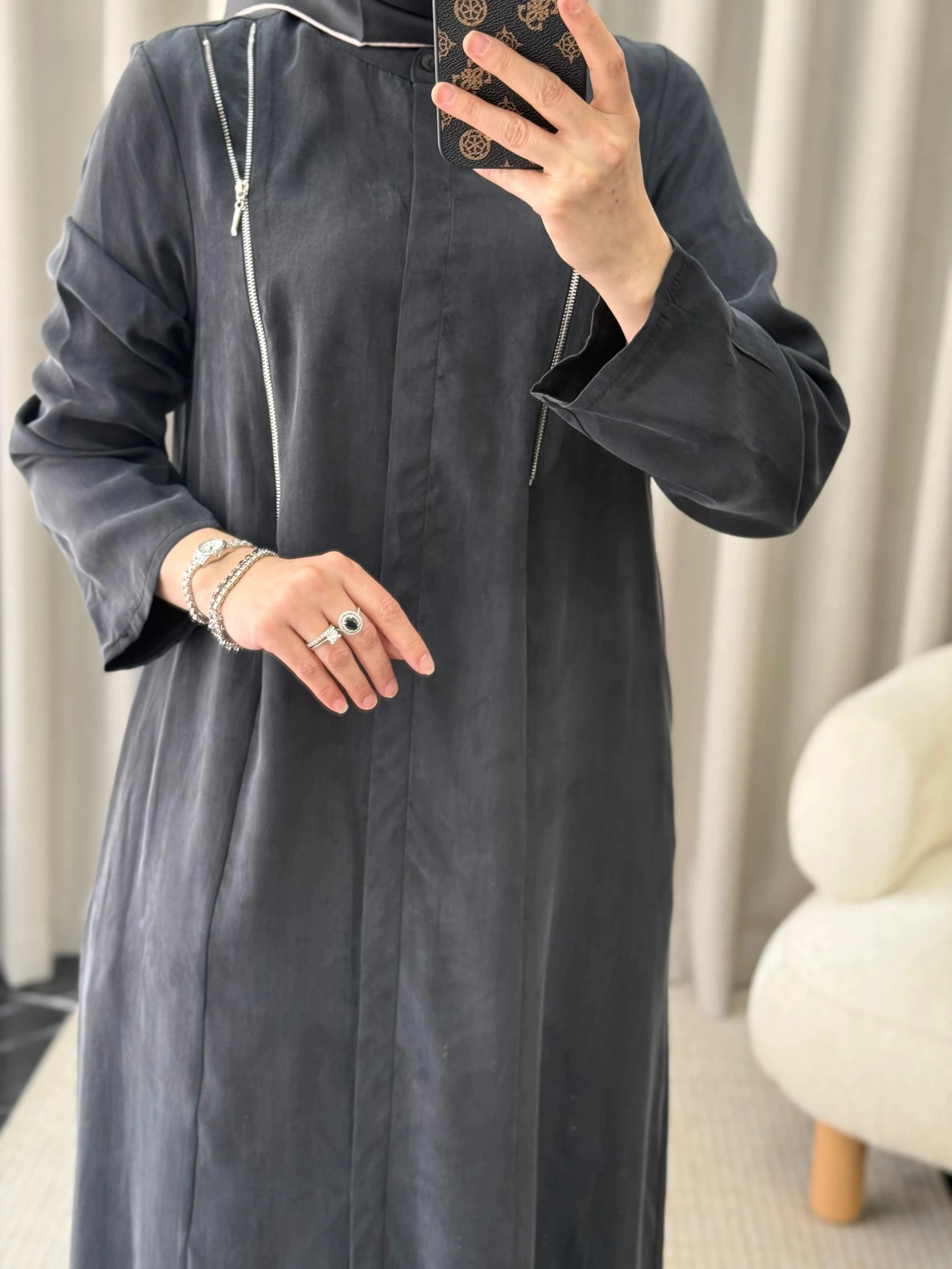 Qeffa Fermuar Detay Elbise - Siyah