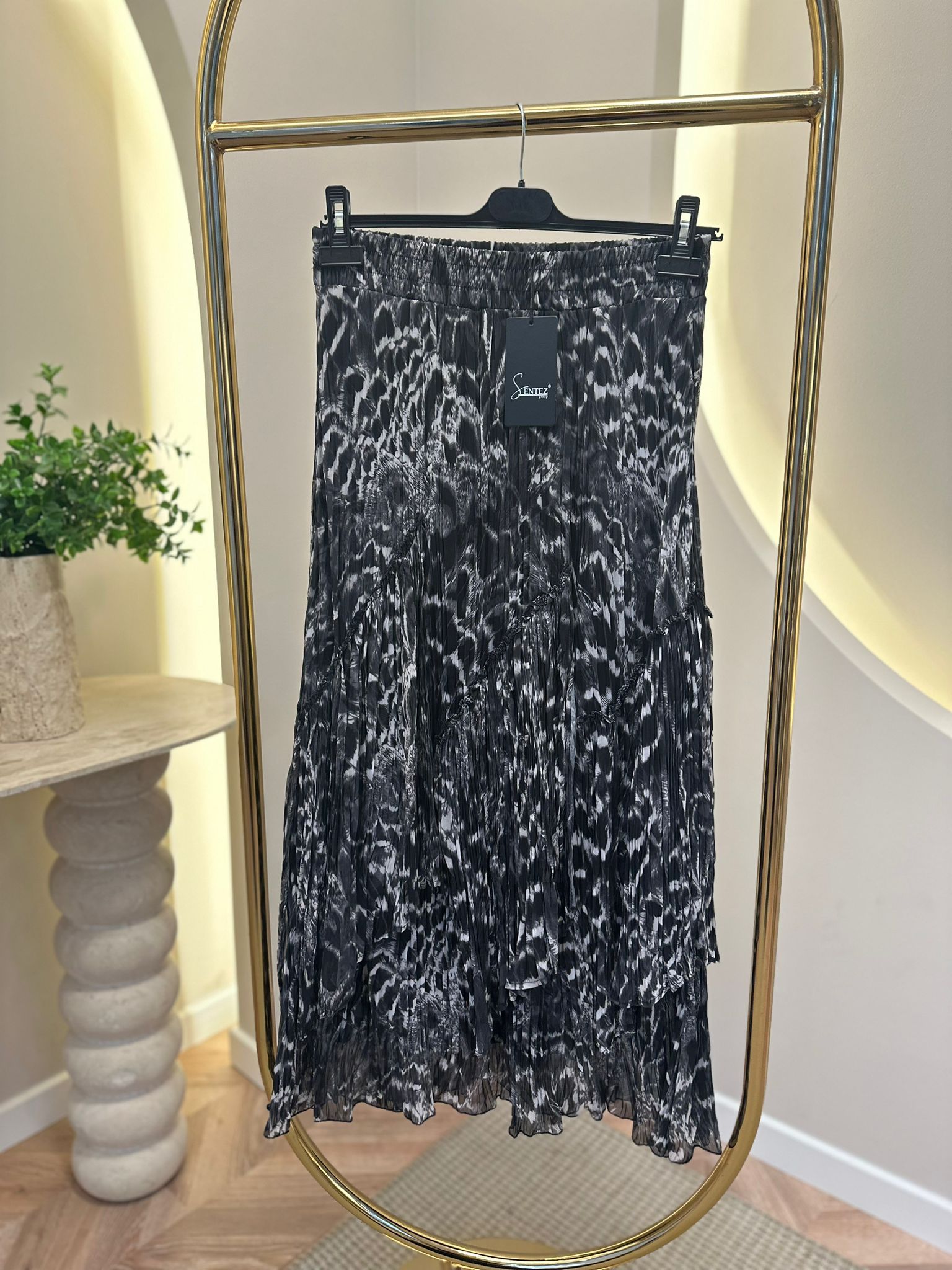 Sentez Viola Leopar Etek - Antrasit