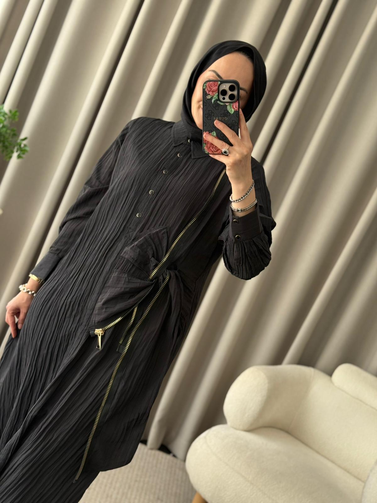 Lissmore Fermuar Detay Elbise  - Siyah