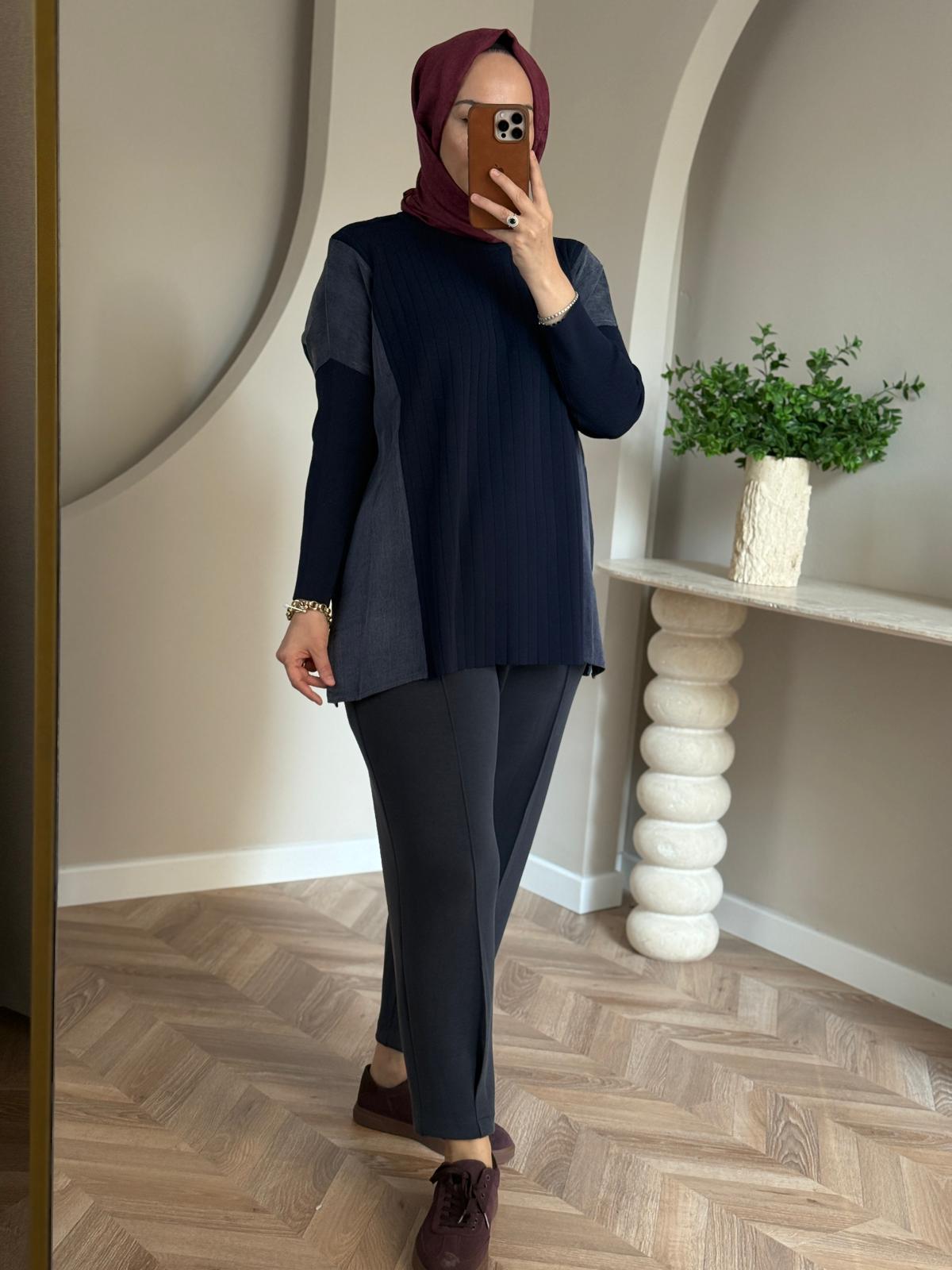 Sentez Noir Kargo Cepli Pantolon-Lacivert