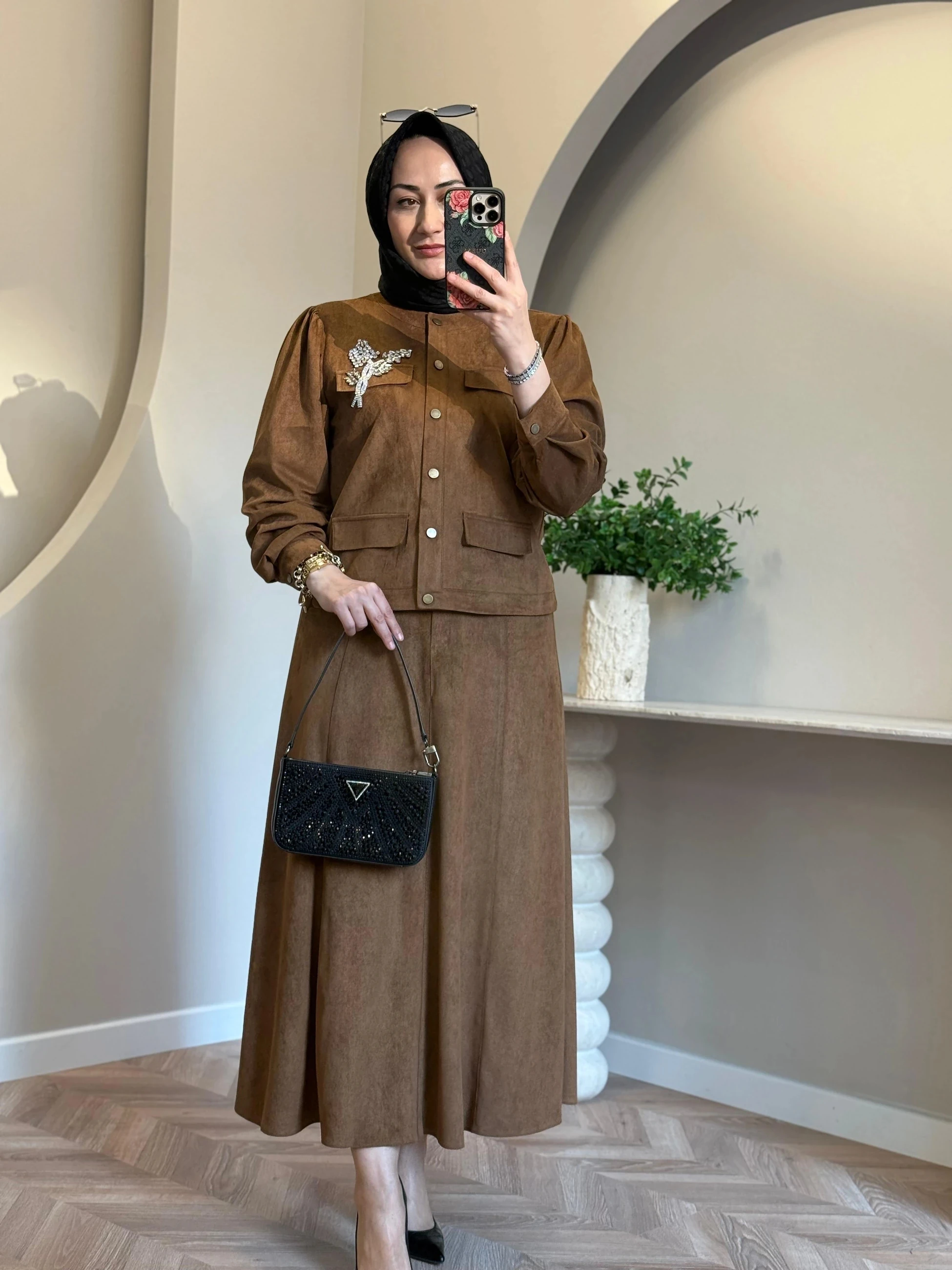 Otto Nubuk Etekli Takım - Taba