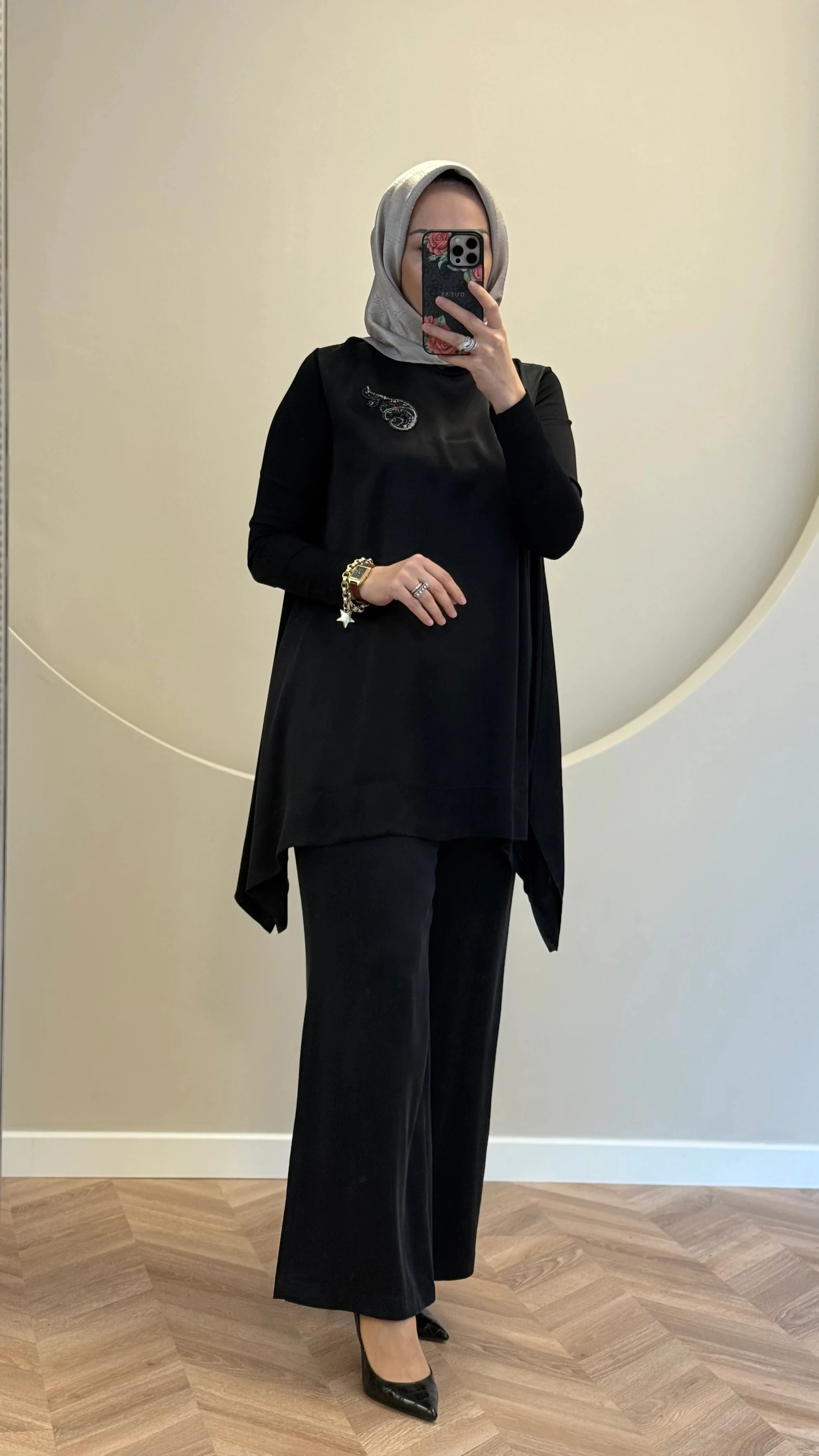 Nuss triko detaylı cupra takım - Siyah