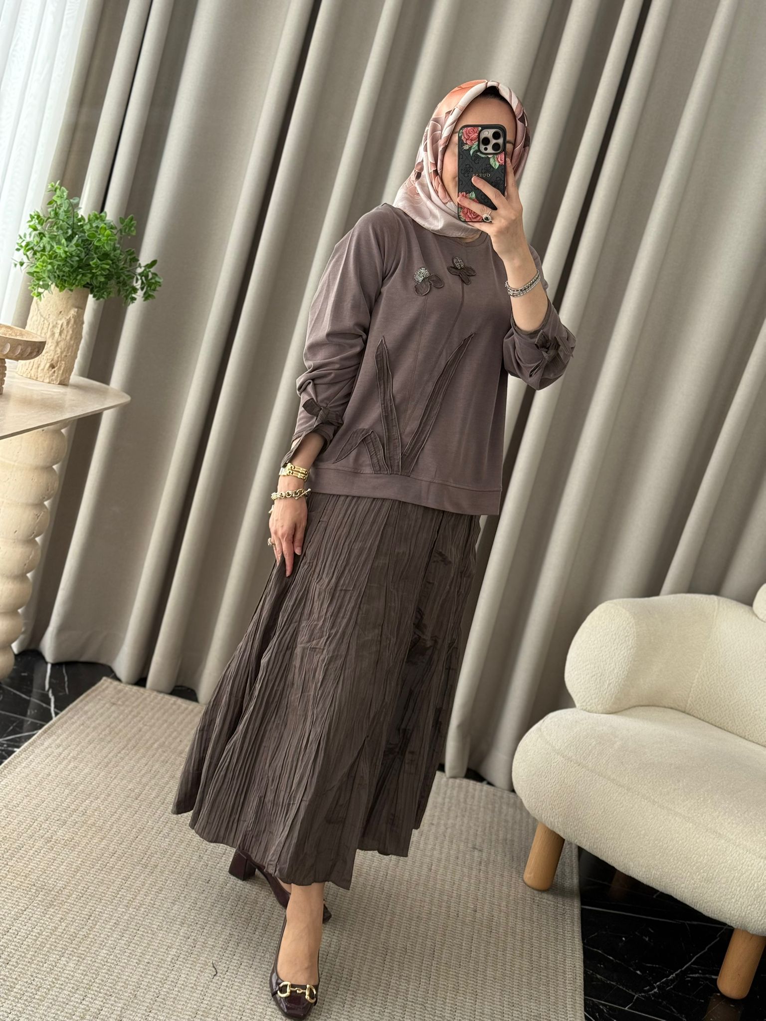 Lissmore Etek & Bluz Takım - Kahverengi