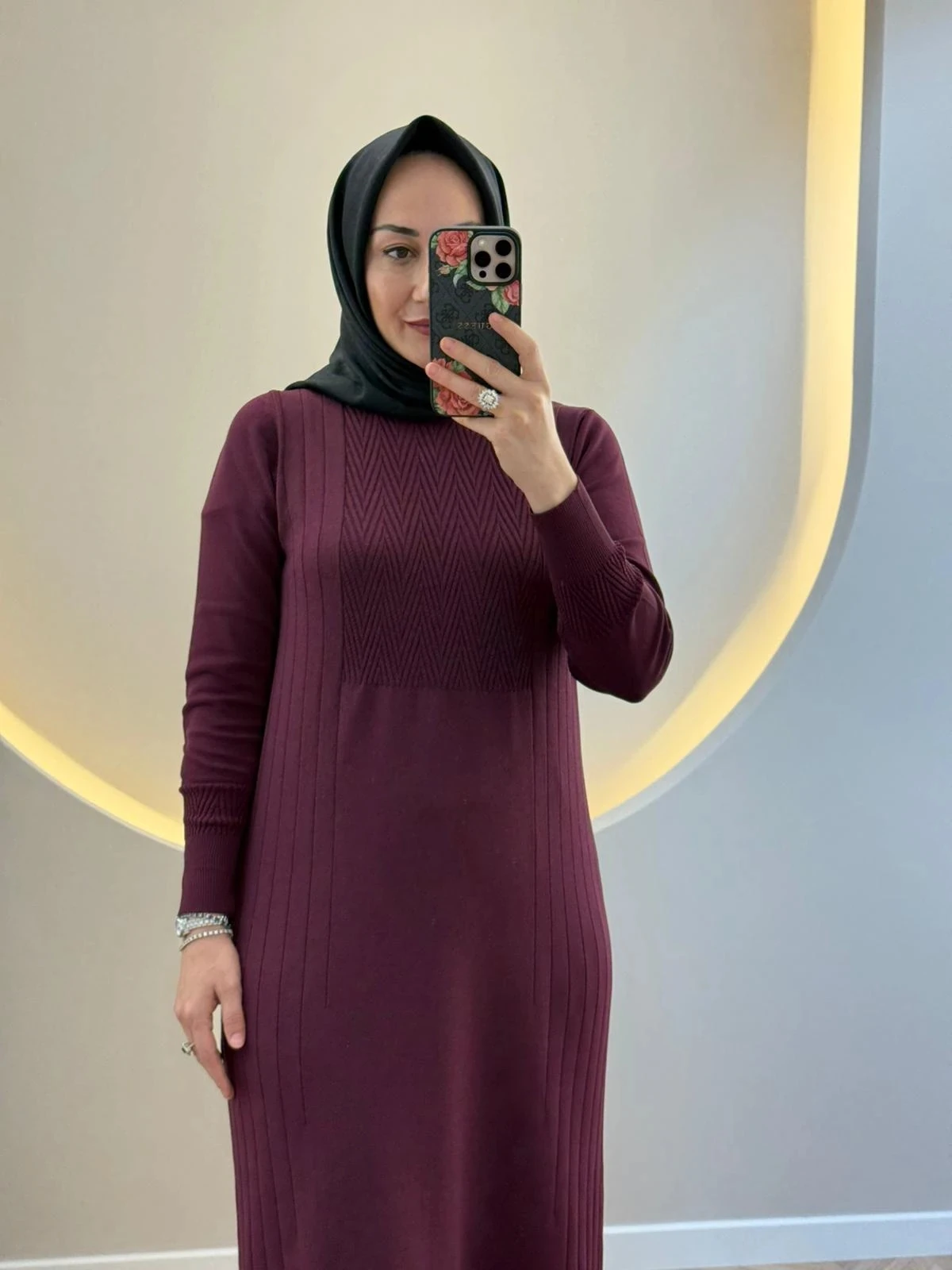 Nuss Merserize Elbise - Bordo